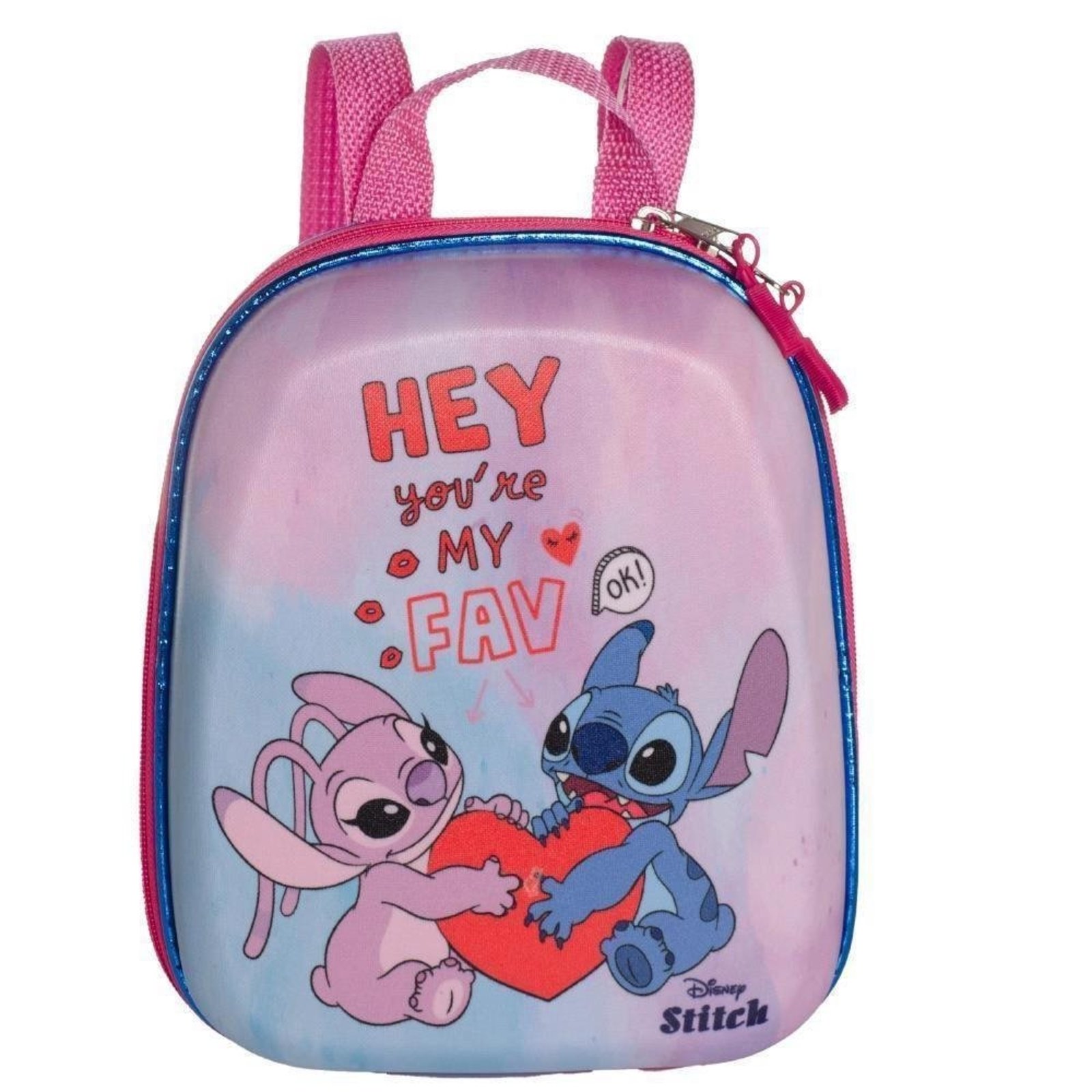 Infantil - Mochila MaxToy Escolar Stitch e Angel
