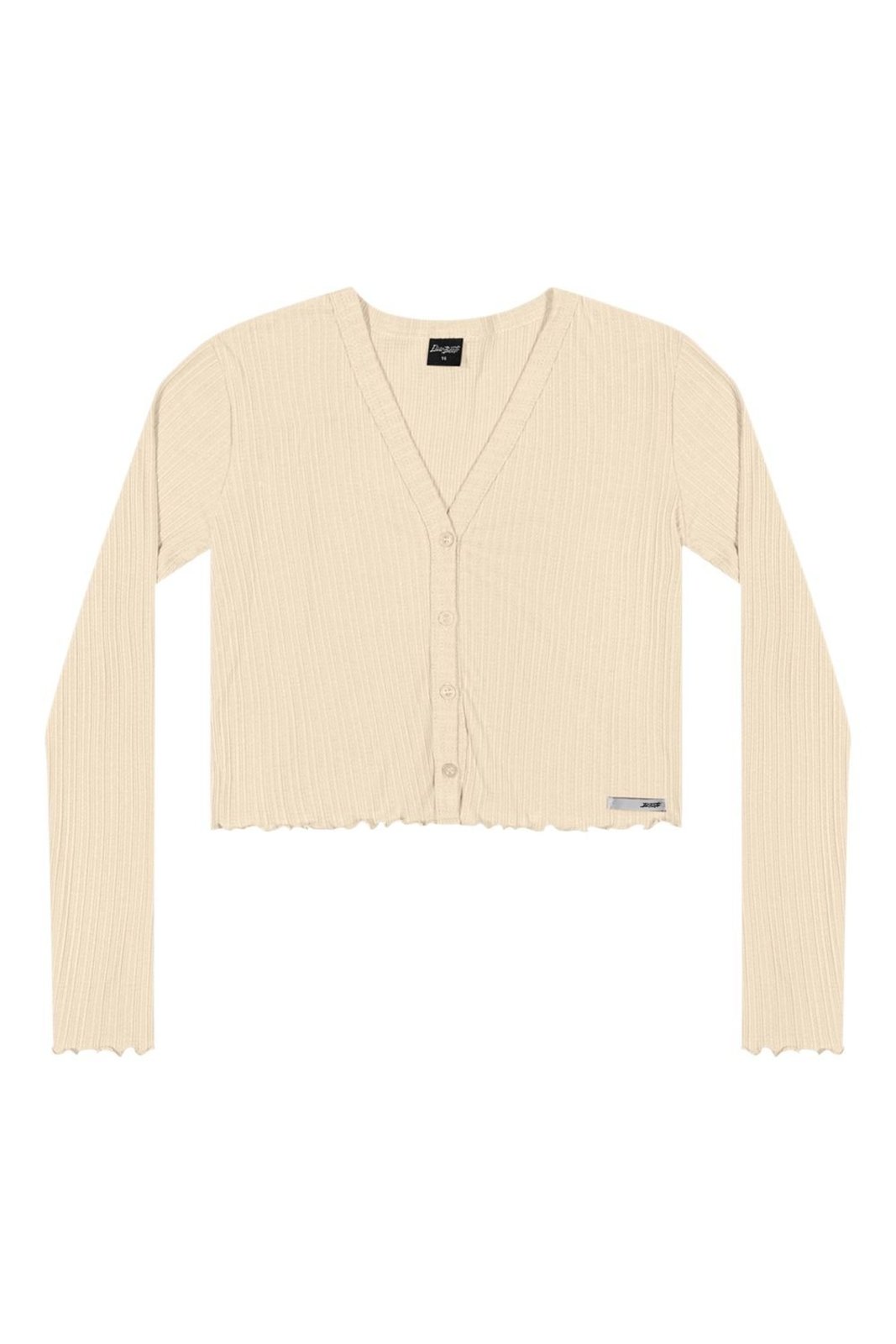 Infantil - Cardigan Cropped Juvenil Menina Canelado Beats Bege