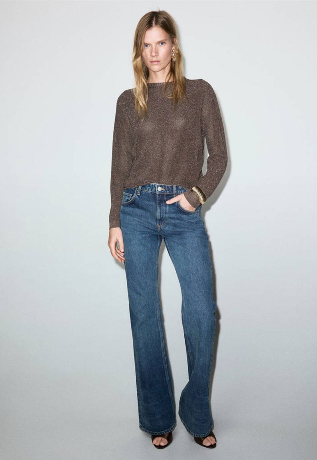 Suéter Feminino Mango Klong Marrom