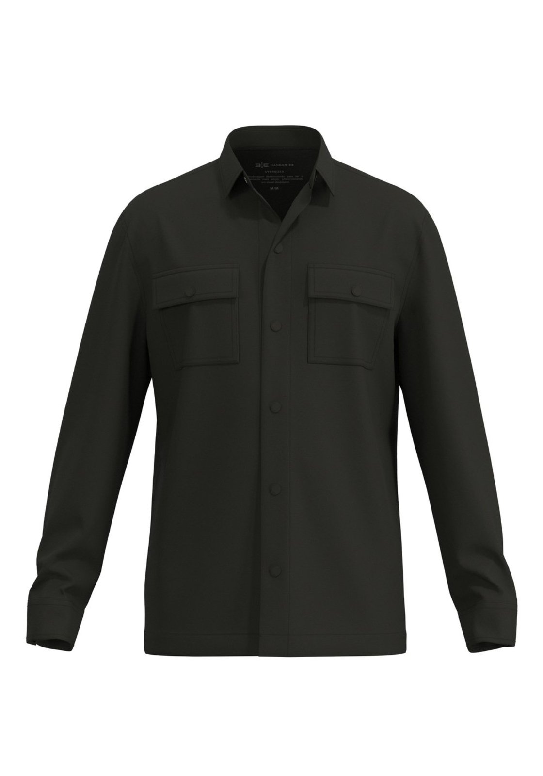 Camisa Overshirt De Mangas Longas Com Bolsos