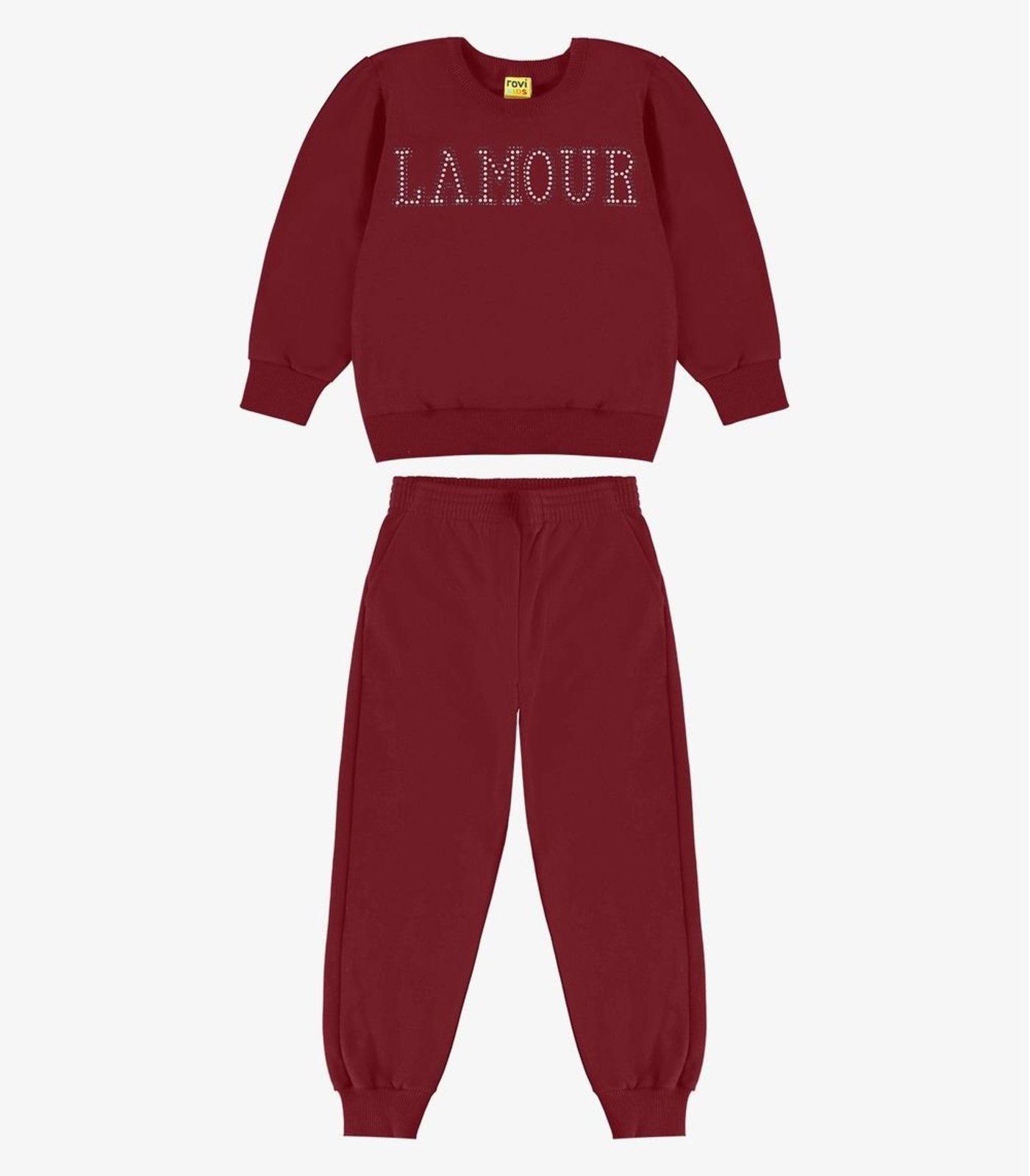 Infantil - Blusão com Calça Moletom Rovi Vermelho