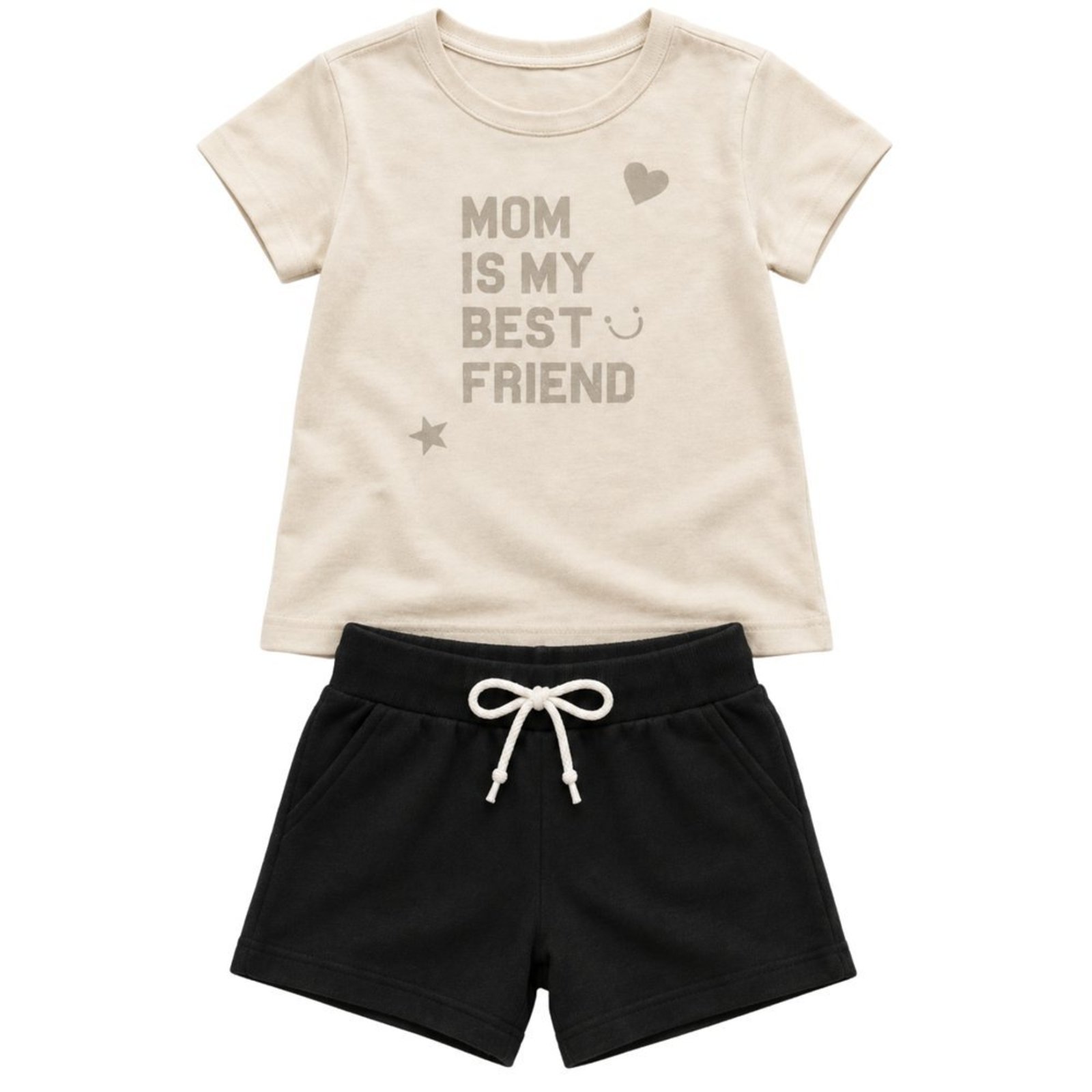 Infantil - Conjunto Menina Blusa Meia Malha Bermuda Moletinho