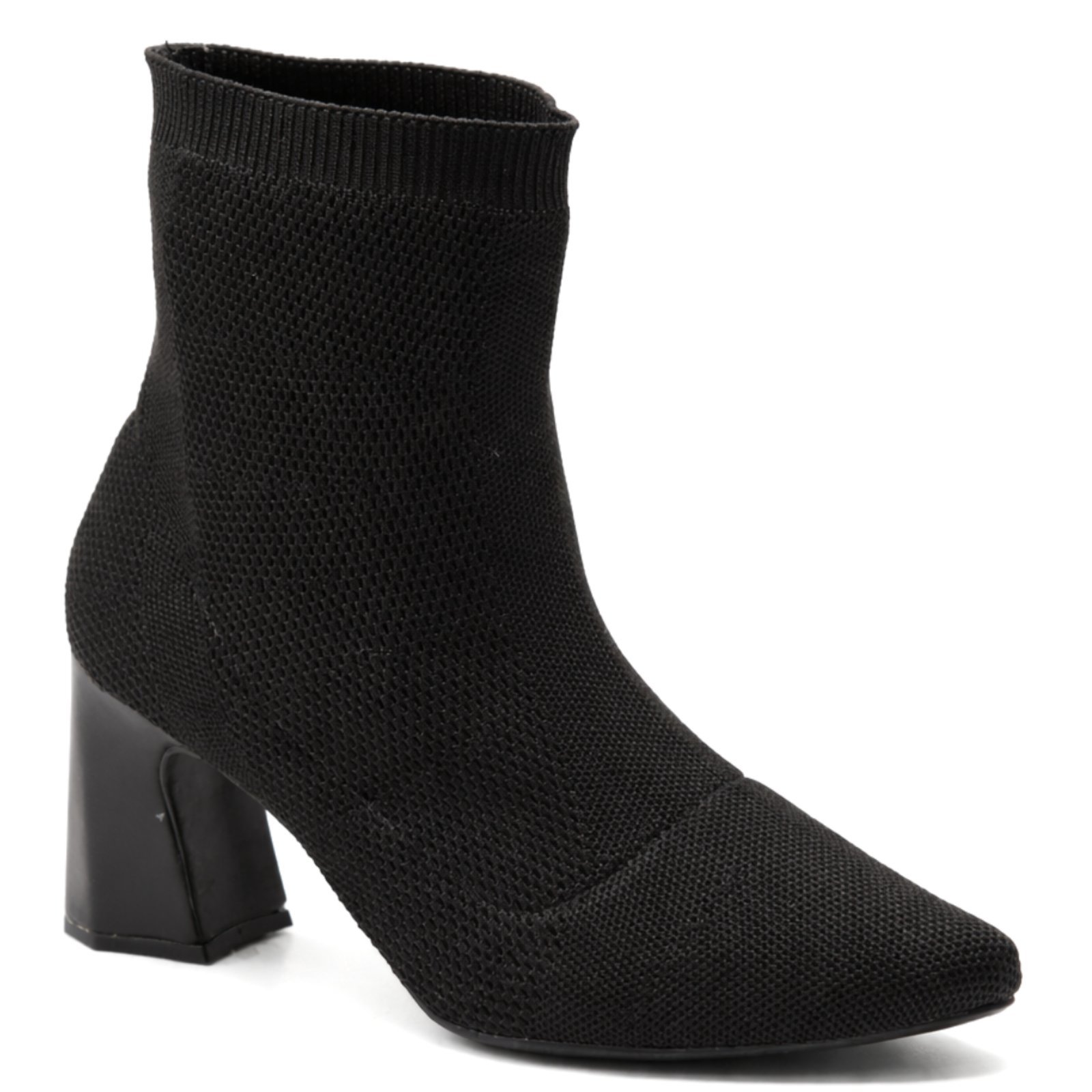 Vista 3 Bota Meia Flor da Pele Cano Médio 184000 Preta preto Flor da Pele preto
