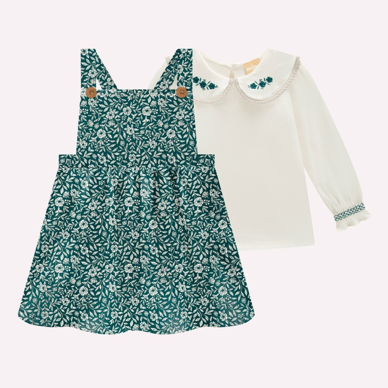 Infantil - Conjunto Menina Flores Milon