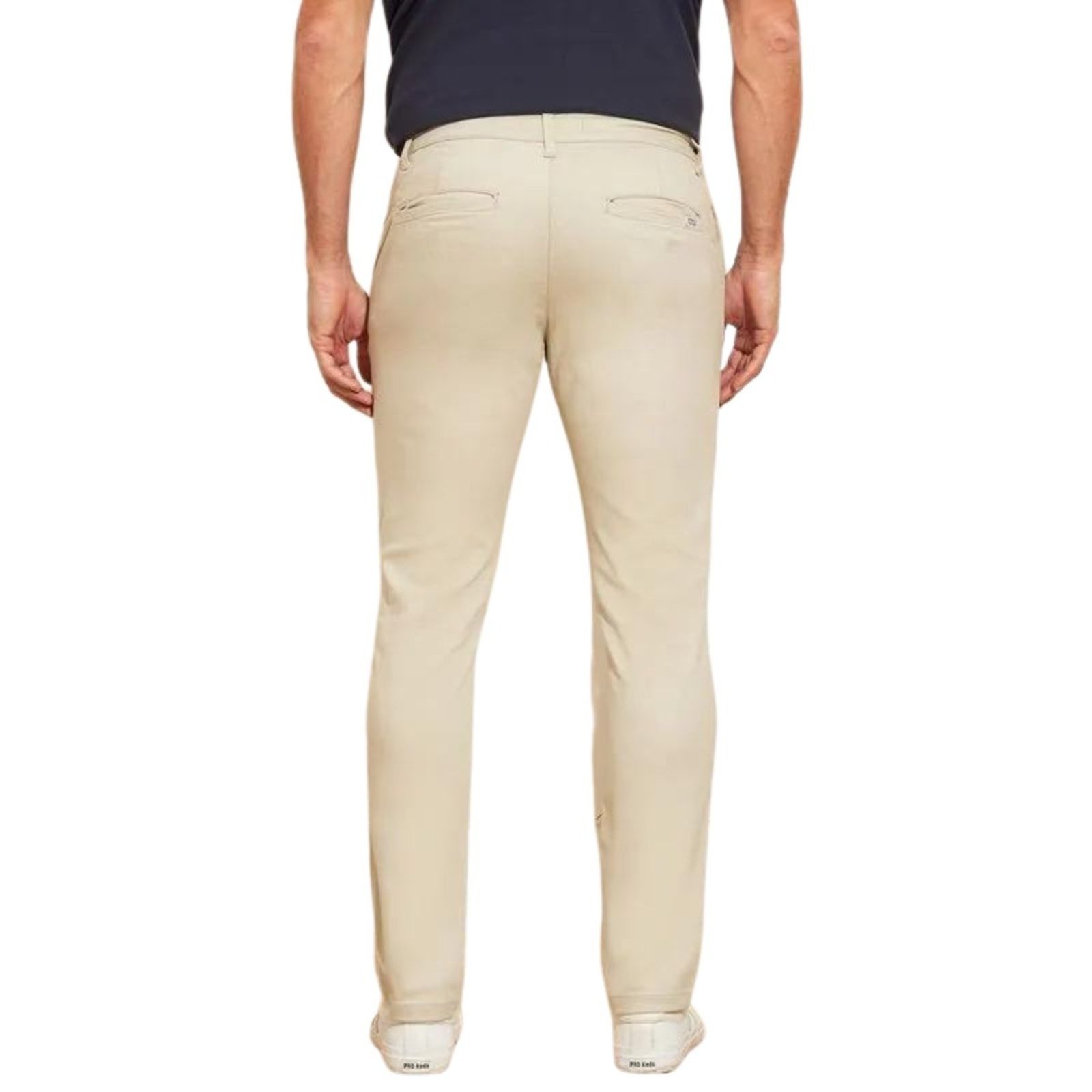 Kit 2 Calças FMF de Sarja Chino Com Bolso Traseiro Embutido Alfaiataria Skinny Preto e Areia