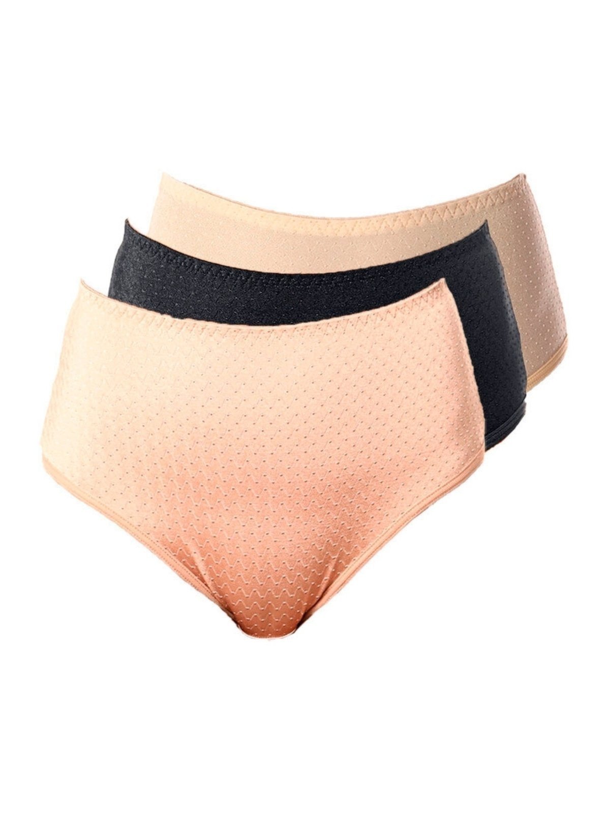 Kit com 3 Calcinhas Alta Nova Bibelô Demillus 57487 Bege