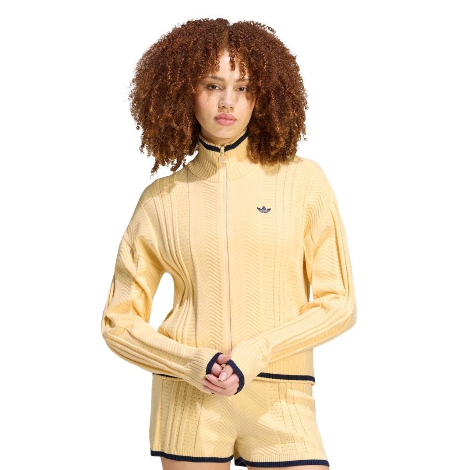 JAQUETA DE MALHA CABLE FIREBIRD adidas Originals Amarelo