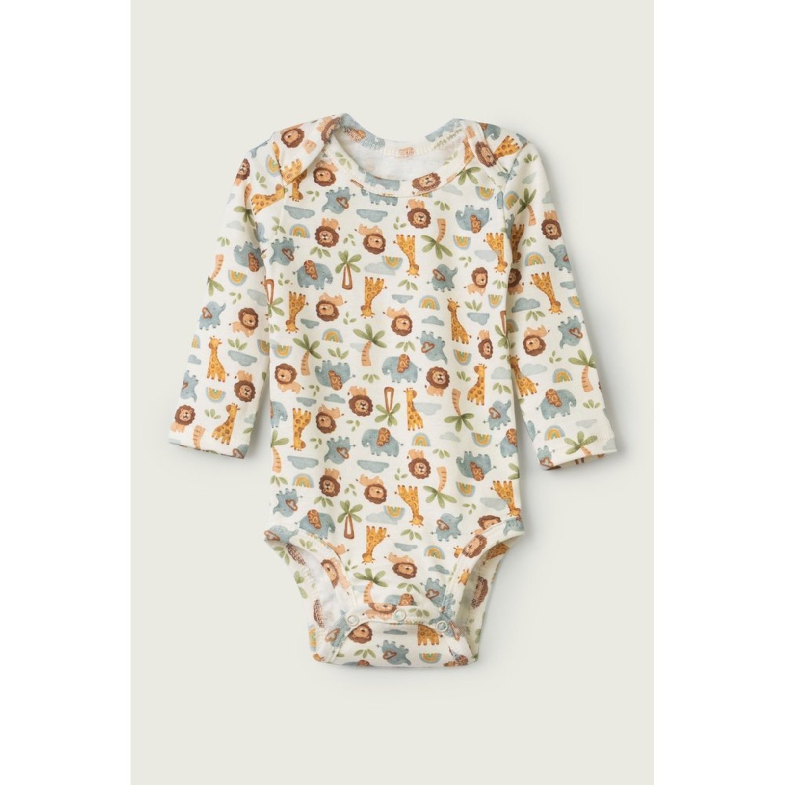 Infantil - Body Longo do Papai Off White Safari