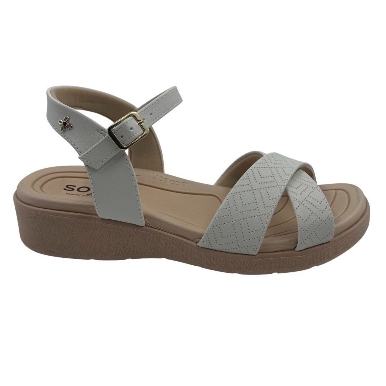 Sandália Conforto Arco Soft Softli Off White 10265 - Branco - softli Sandália Conforto Arco Soft Softli Off White 10265 - Branco - softli