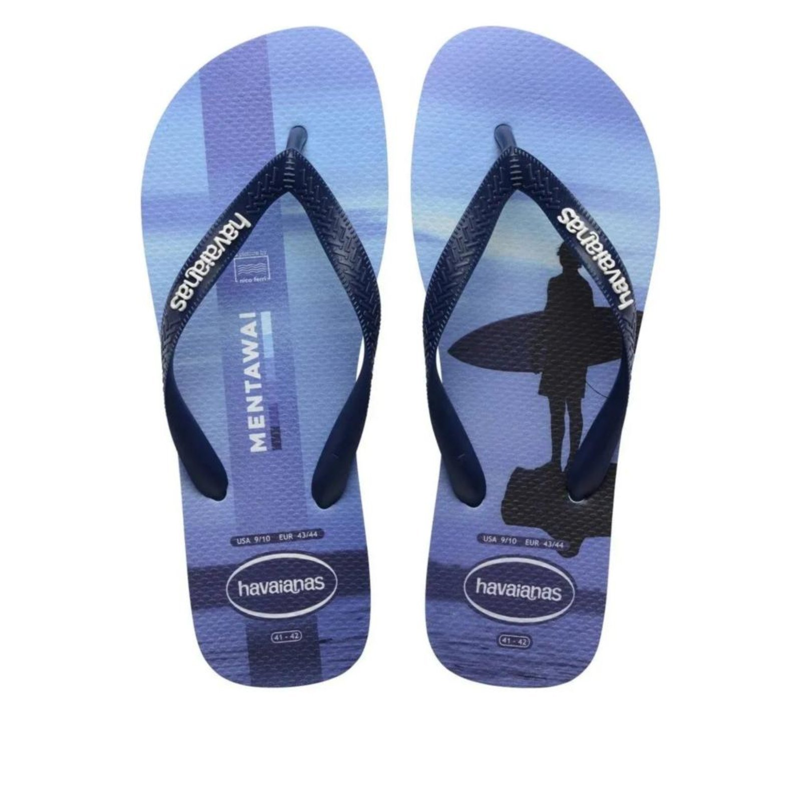 Chinelo Masculino Havaianas Surfer Azul Incolor