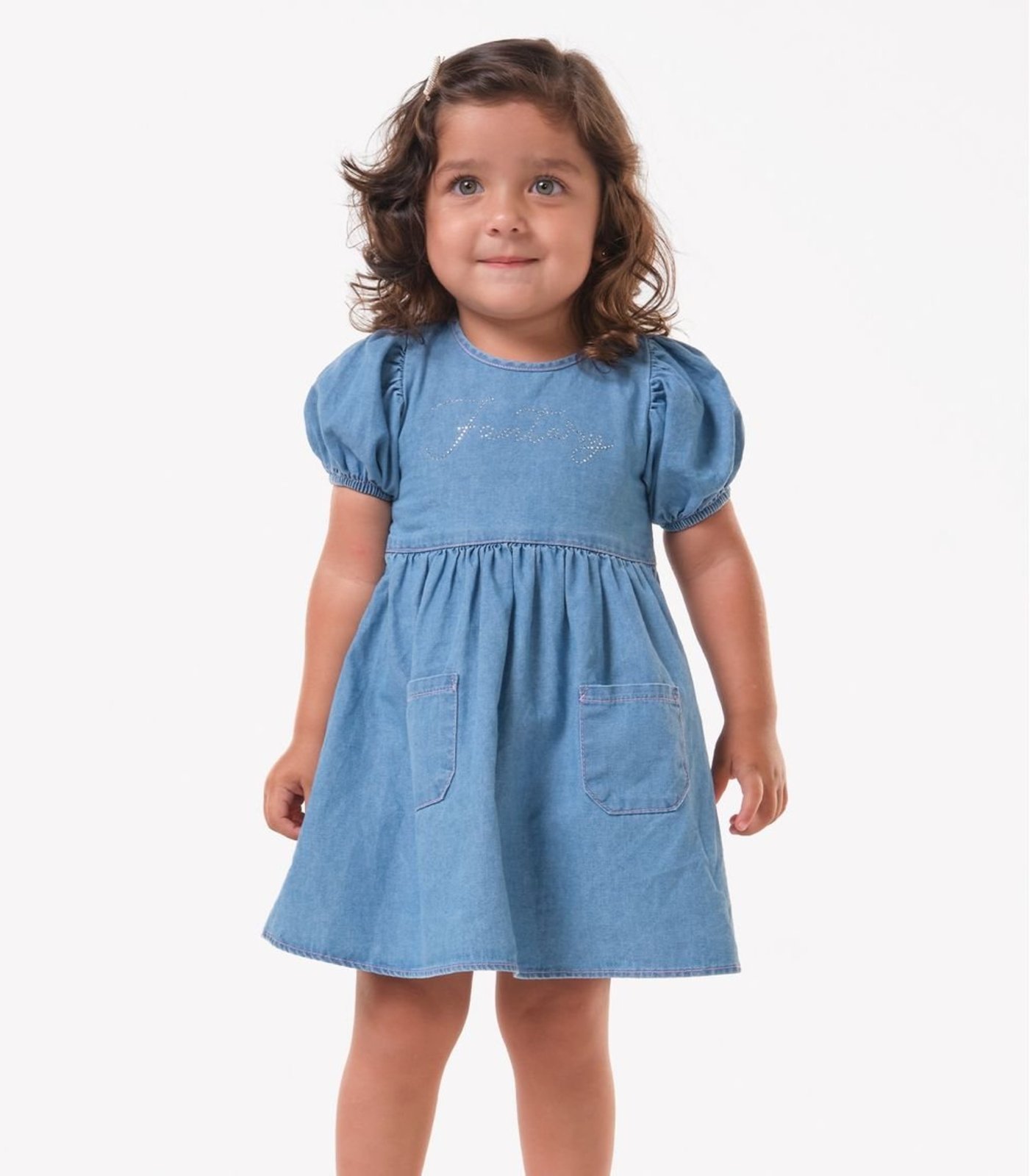 Infantil - Vestido Jeans Trick Nick Azul