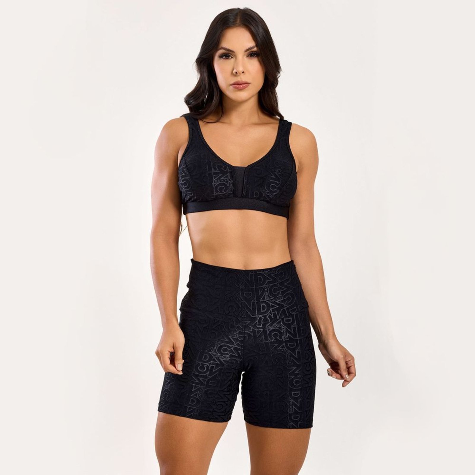 Short j Winner Dnnc Preto Texturizado Donna Carioca