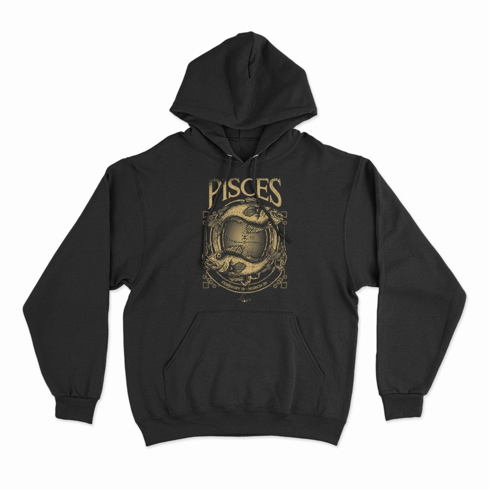 Moletom Com Capuz Pisces - Preto - Casual - Studio Geek
