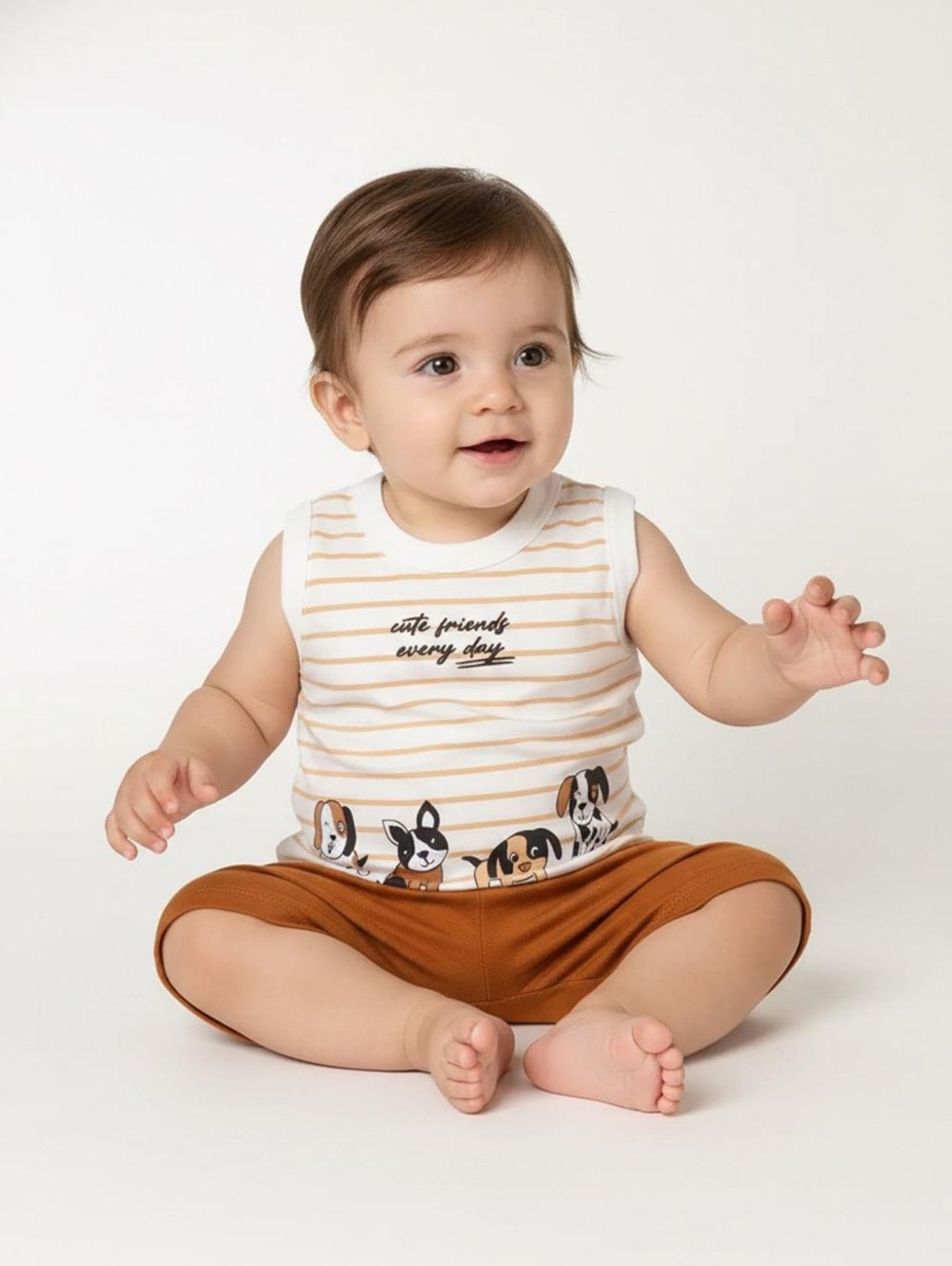 Infantil - Conjunto Curto Para - CREME