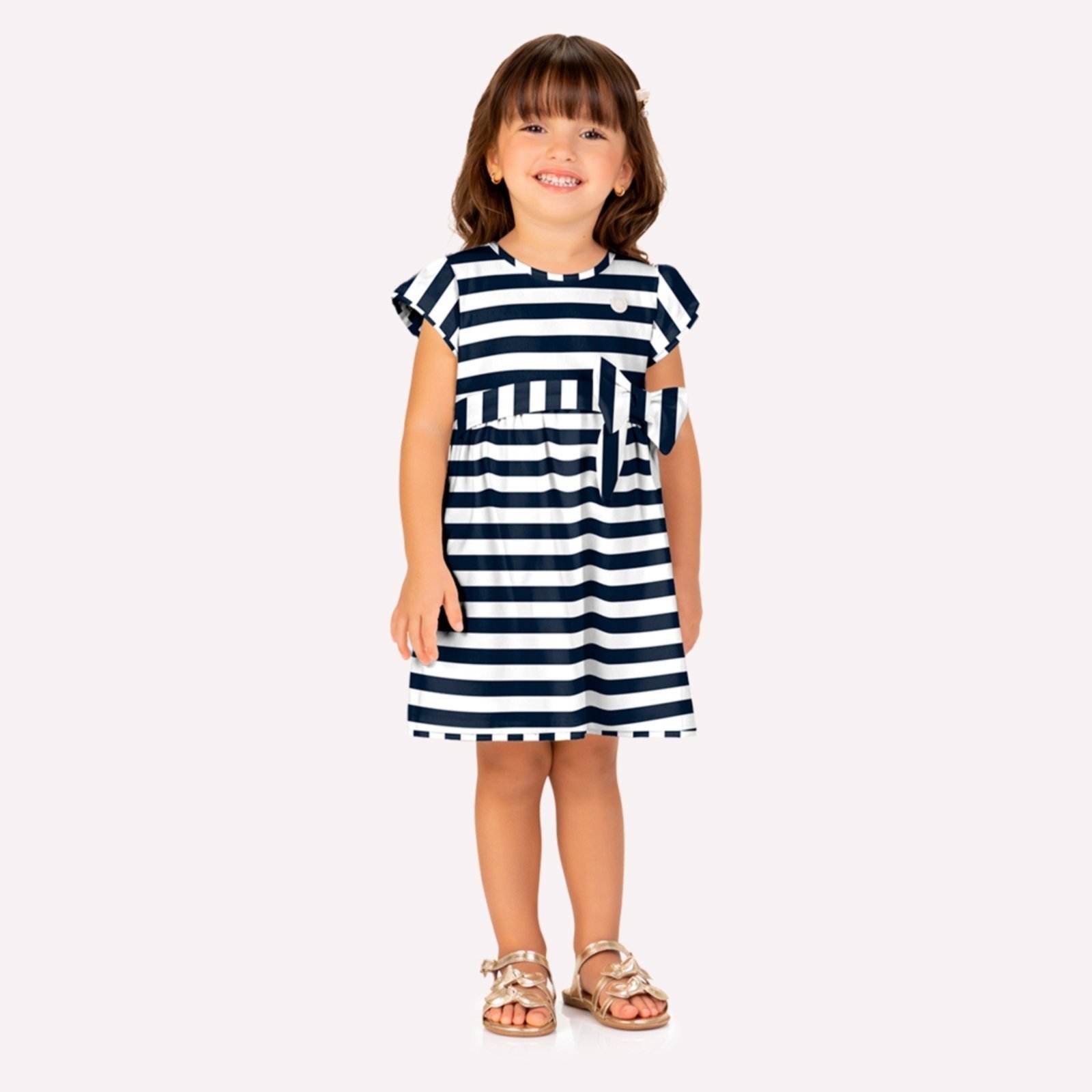 Infantil - Vestido Menina Listras Milon