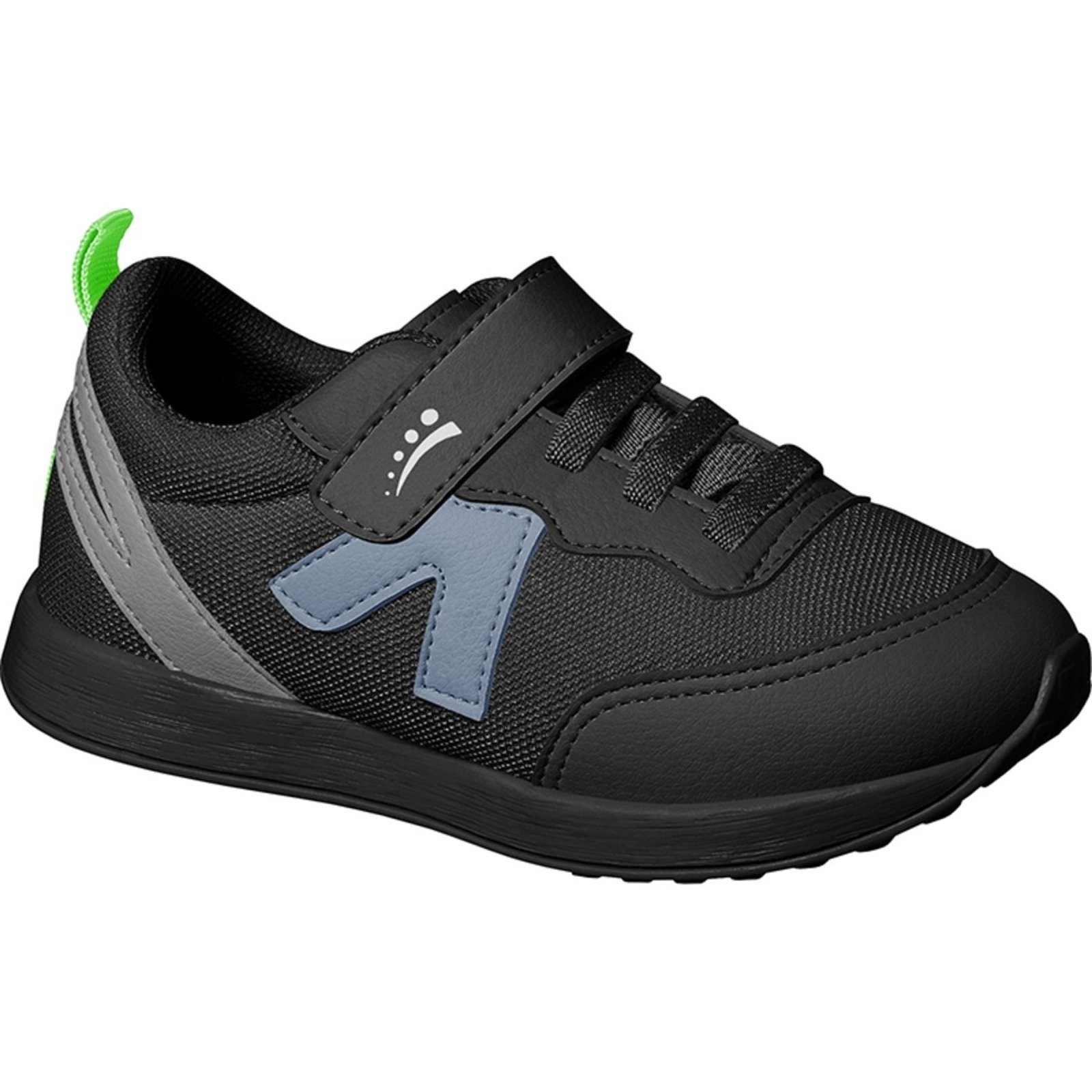Infantil – Tênis Ortopasso Jogging Masculino Menino Estilo V Preto Colorido Elástico