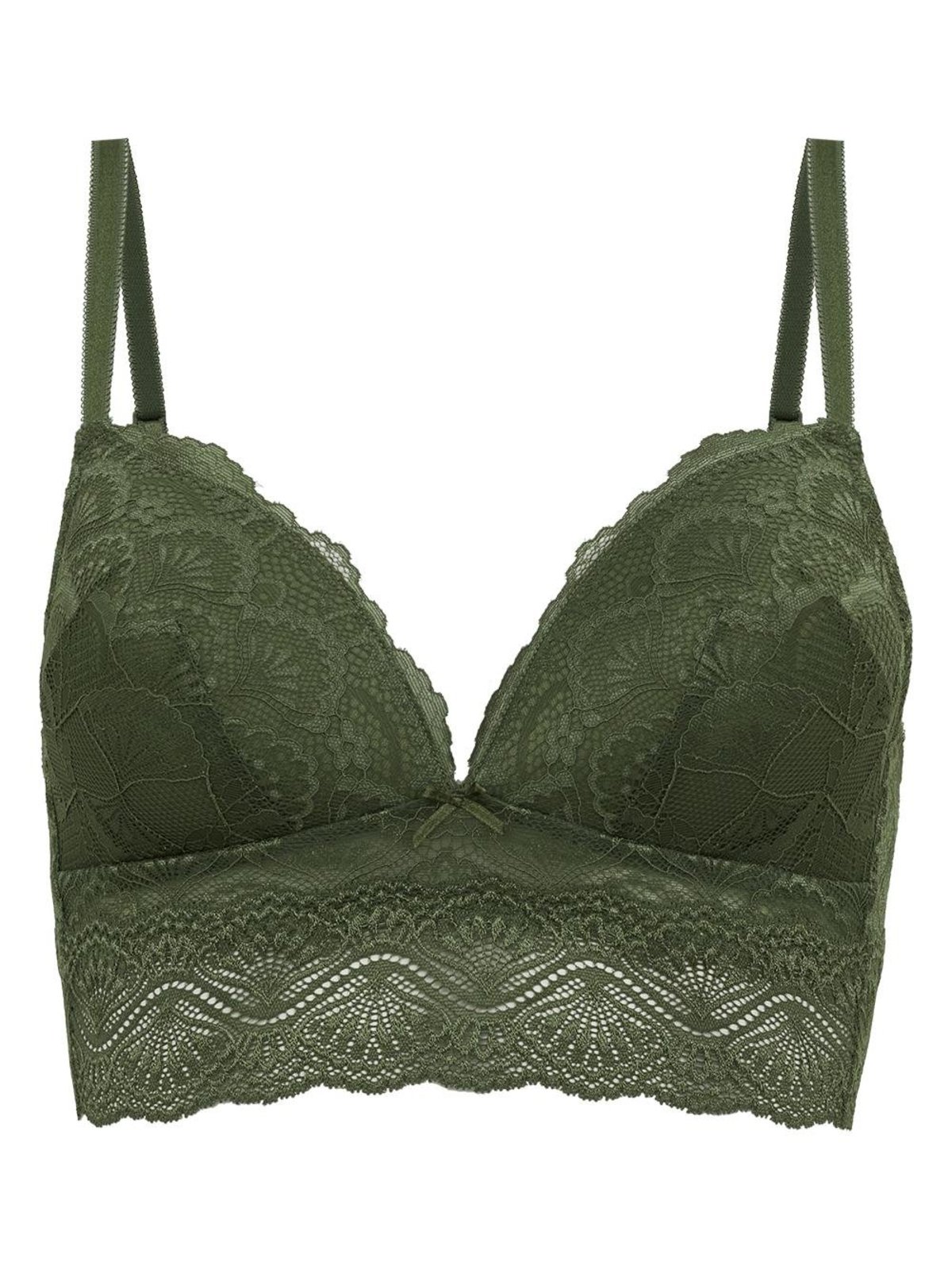 Sutiã Triângulo Bojo Renda Shiny Love Verde Bronze Green