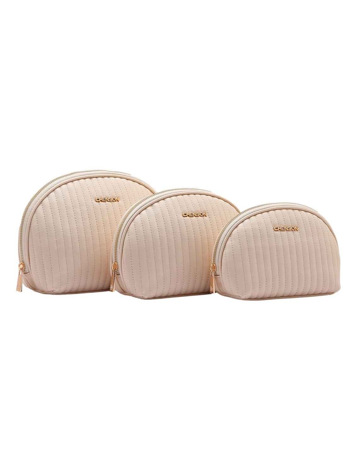 Kit 3 Necessaire Feminina Chenson Original Frasqueira Viagem Nude 0484917