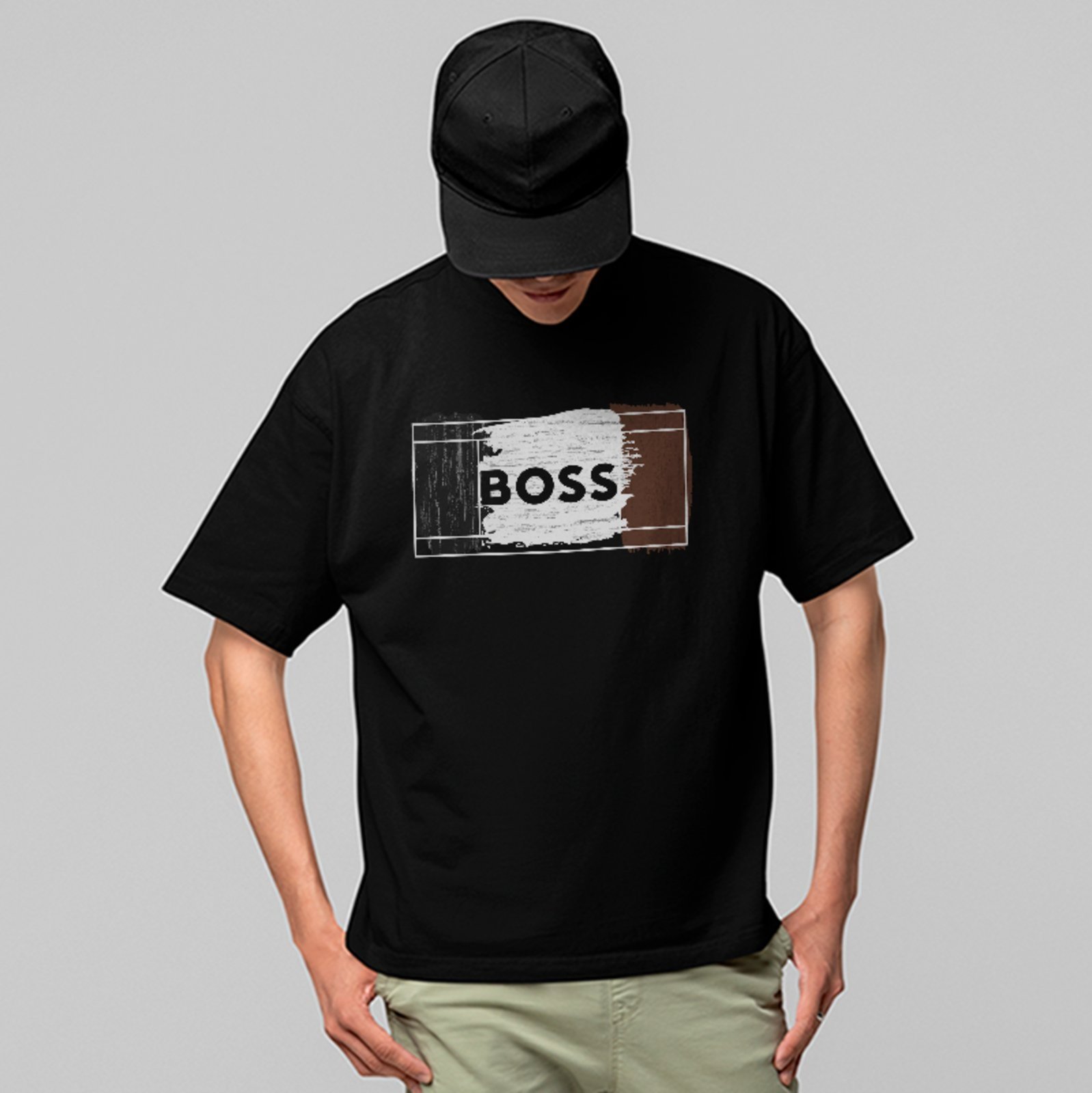 Vista 2 Camiseta Oversized Estampa Boss Visual Urbano Casual ousy branco ousy branco