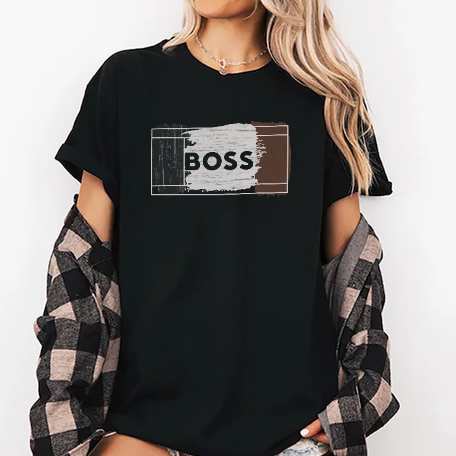 Vista 3 Camiseta Oversized Estampa Boss Visual Urbano Casual ousy branco ousy branco