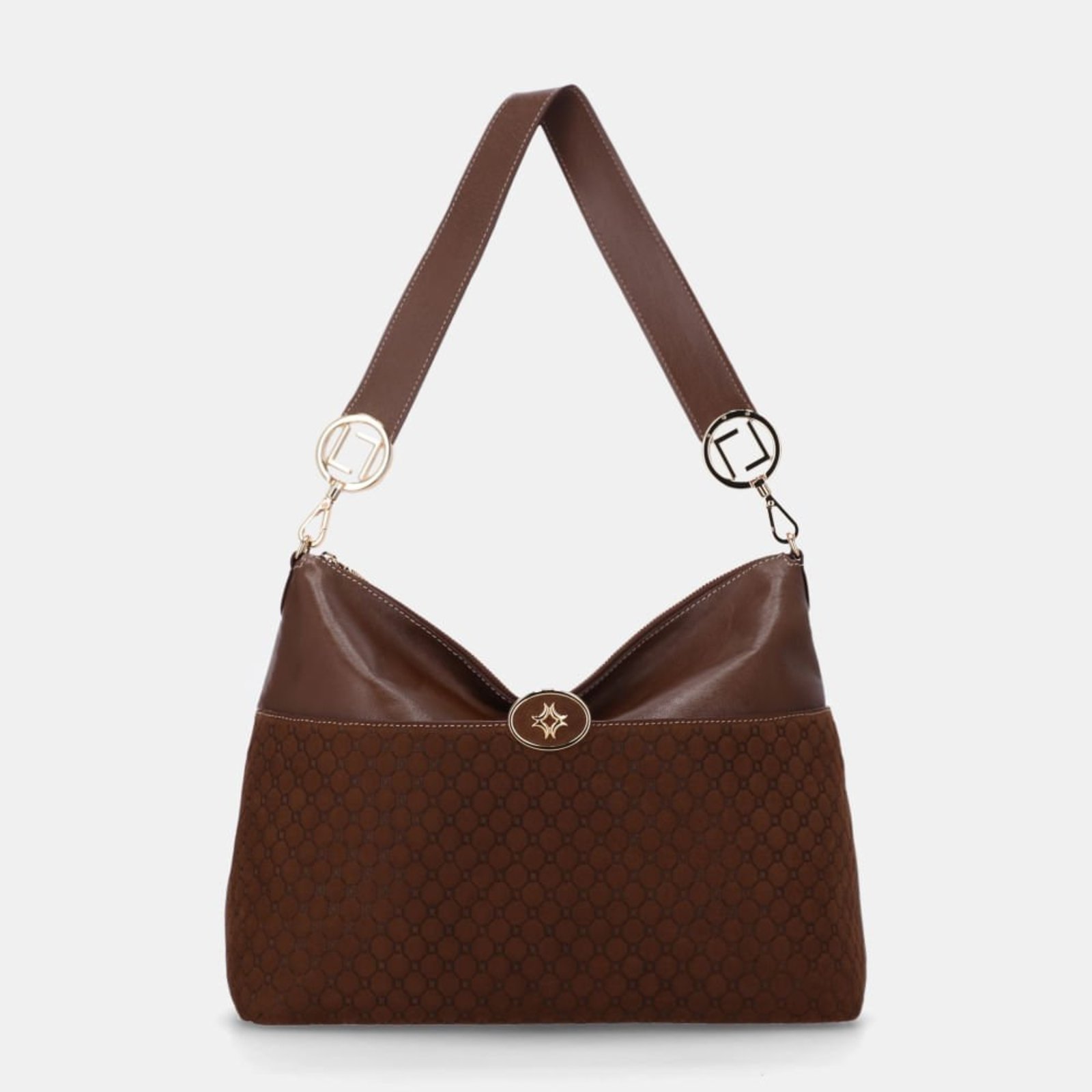 Bolsa Hobo Grande Bison Espresso - 2000947 Luz da Lua