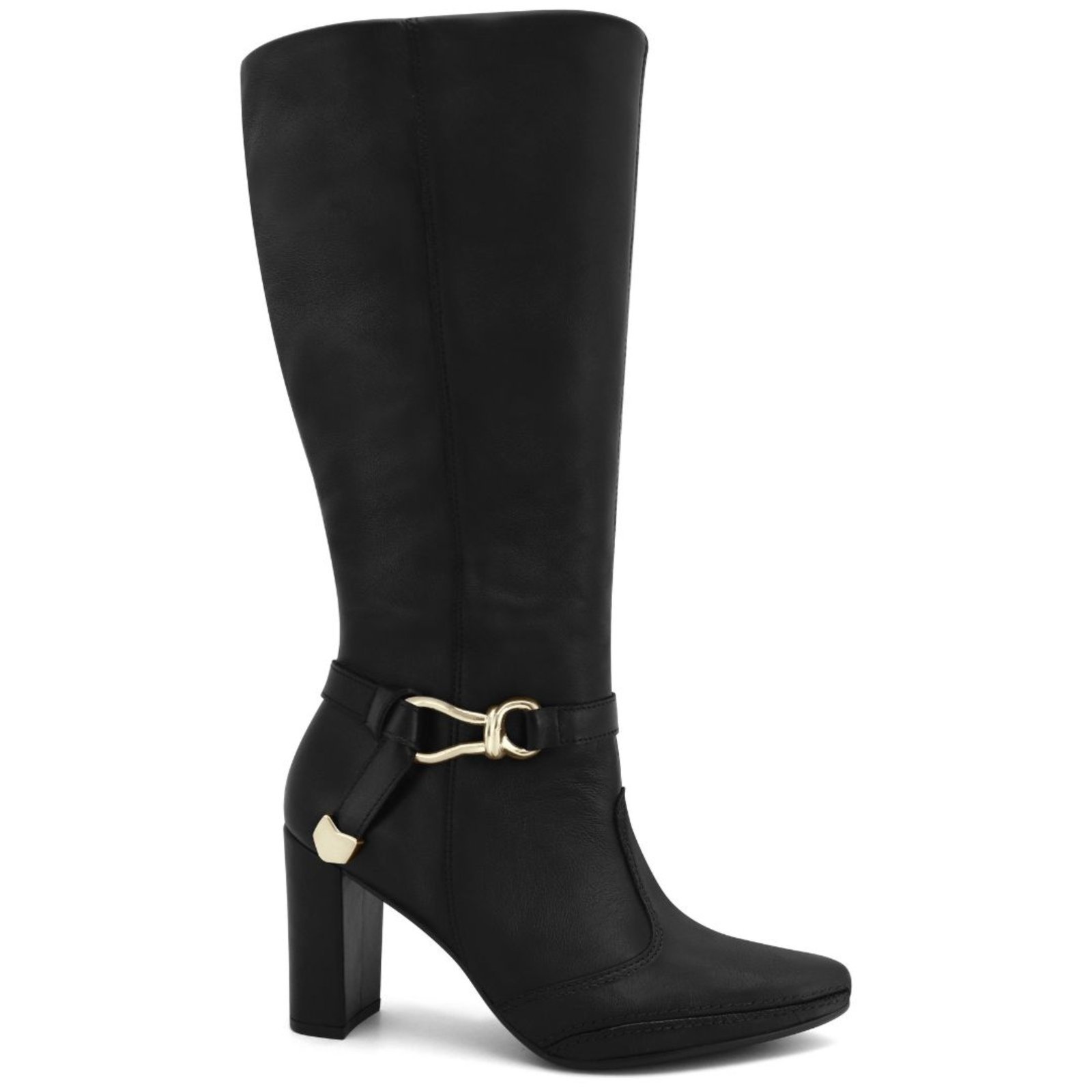 Bota Feminina em Couro Cano Alto Ramarim 2615104 - Preto