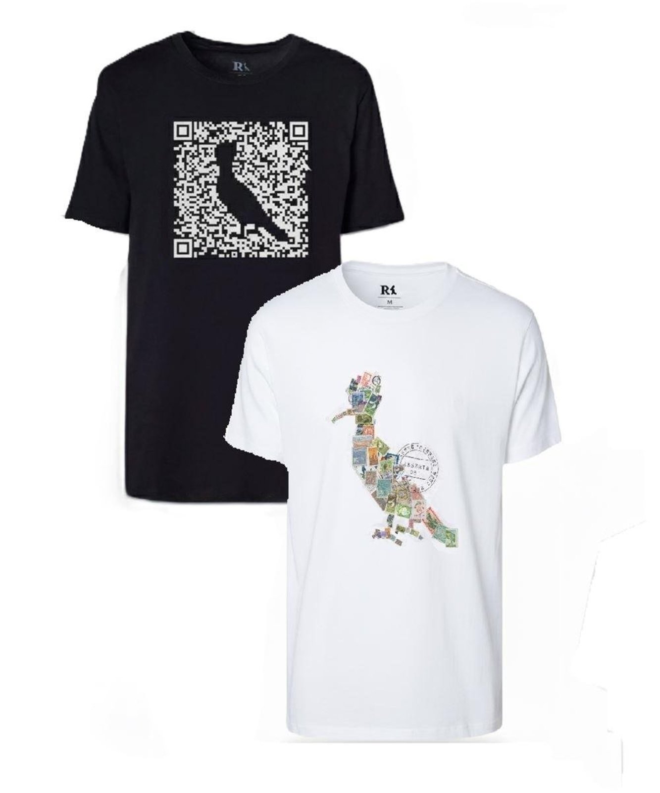 Kit 2 Camisetas Algodão Estampa Pica-Pau Reserva - BRANCO/PRETO - G