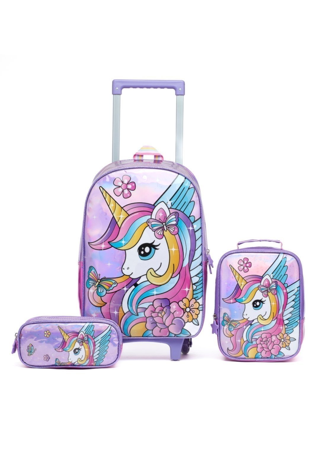 Infantil – Kit Mochila Polo One Rodinhas Escolar Unicórnio Lancheira Térmica Estojo