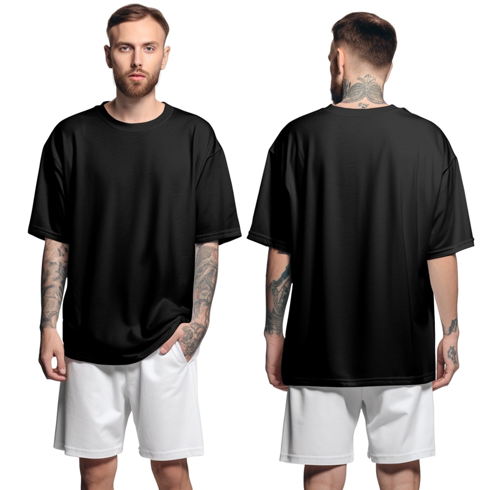 Camiseta Oversized Streetwear Genuine Grit Masculina Larga 100% Algodão 30.1 – Preto – P