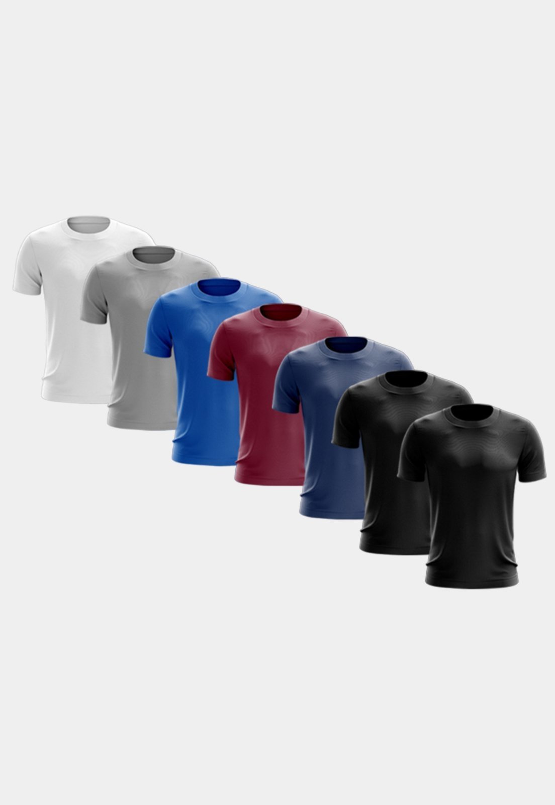 Vista 2 Kit 7 Camisetas Masculina Manga Curta Dry Fit Básica Lisa Proteção Solar UV Térmica Blusa Academia Esporte Camisa ADRIBEN multicolorido ADRIBEN multicolorido