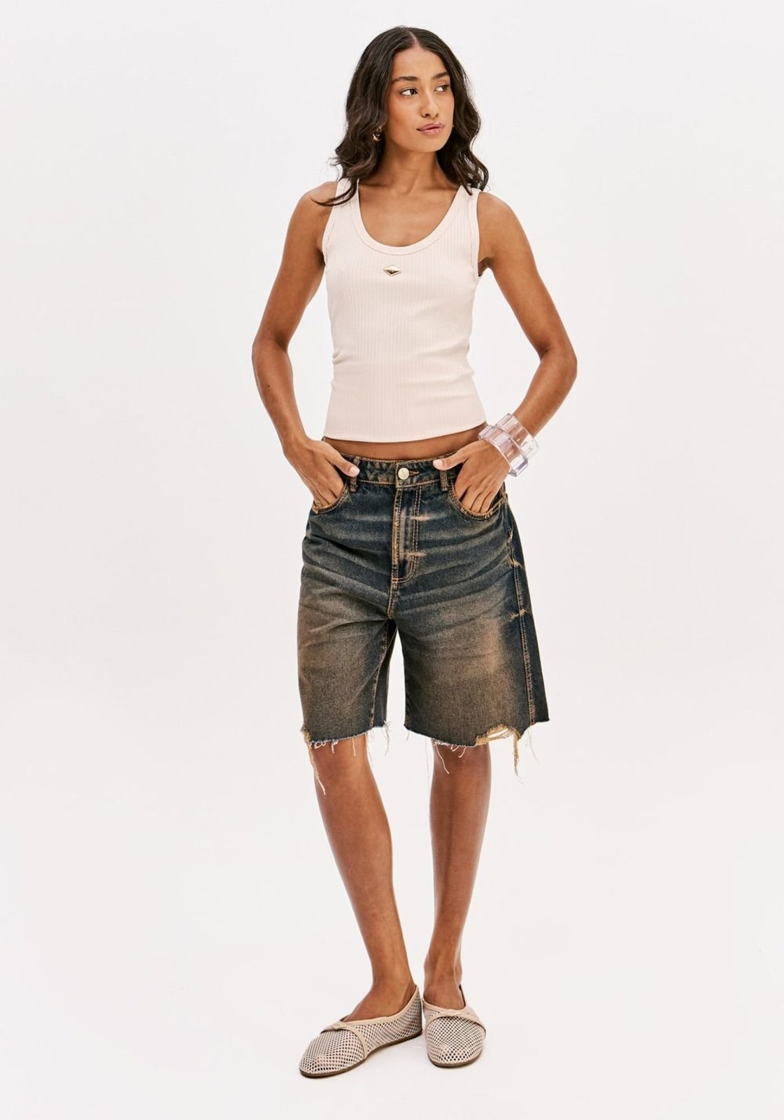 Vista 2 Blusa Regata Decote U Sport Easy bege Sport Easy bege