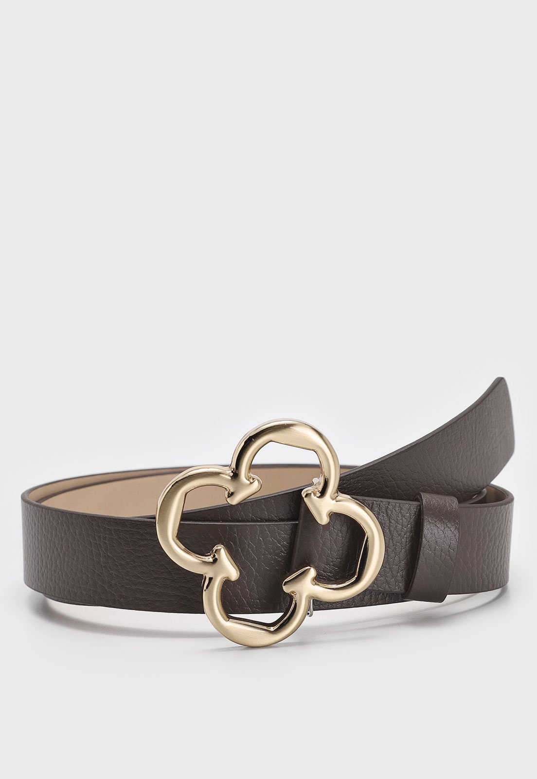 Cinto Feminino Capodarte Fivela Trevo Marrom