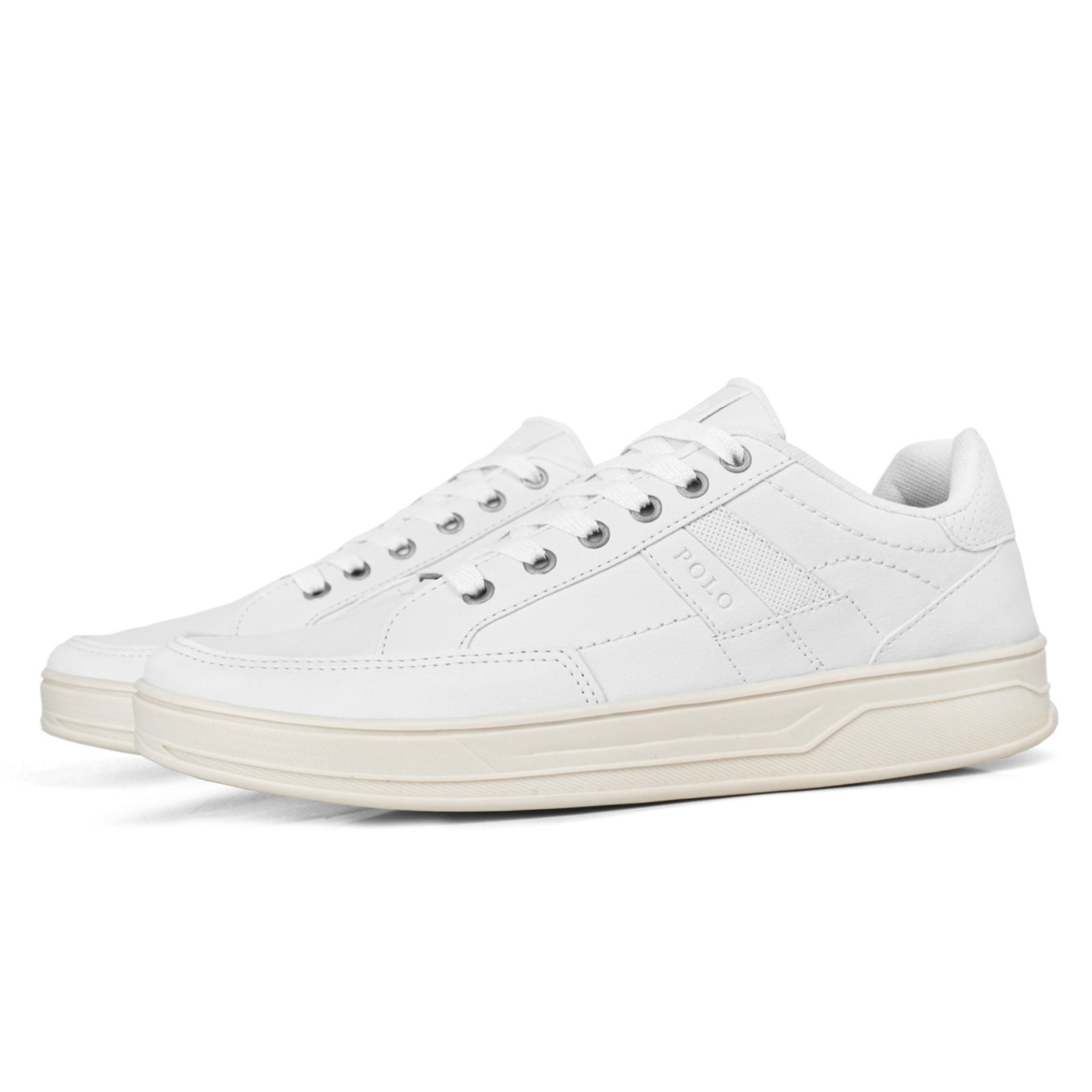 Vista 3 Tênis Masculino Sneakers Polo Kit Chinelo Havana Flip-Flops Resistente Sapatofran branco/marrom Sapatofran branco/marrom