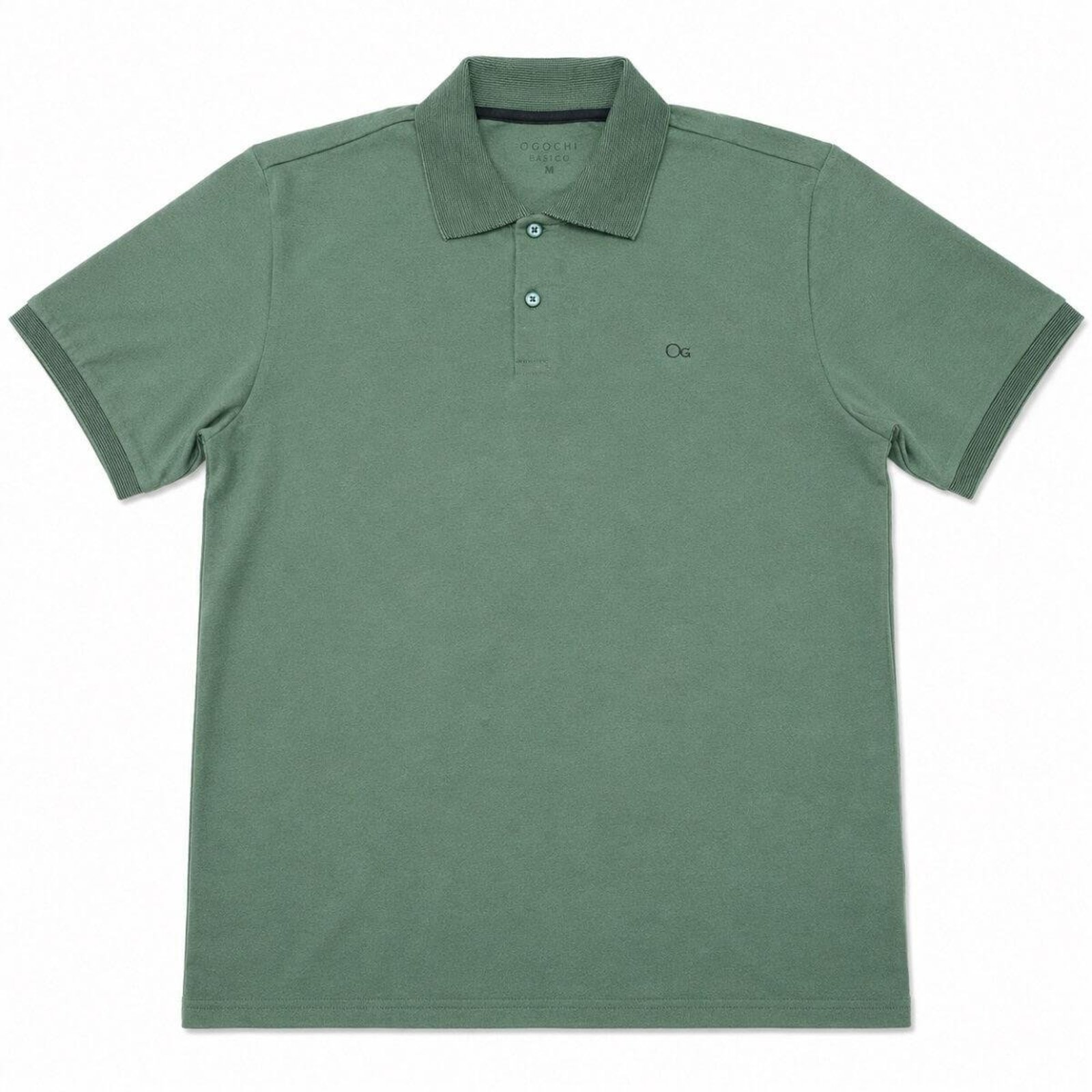 Camisa Polo Manga Curta Masculina 007494035 Slim Ogochi Verde