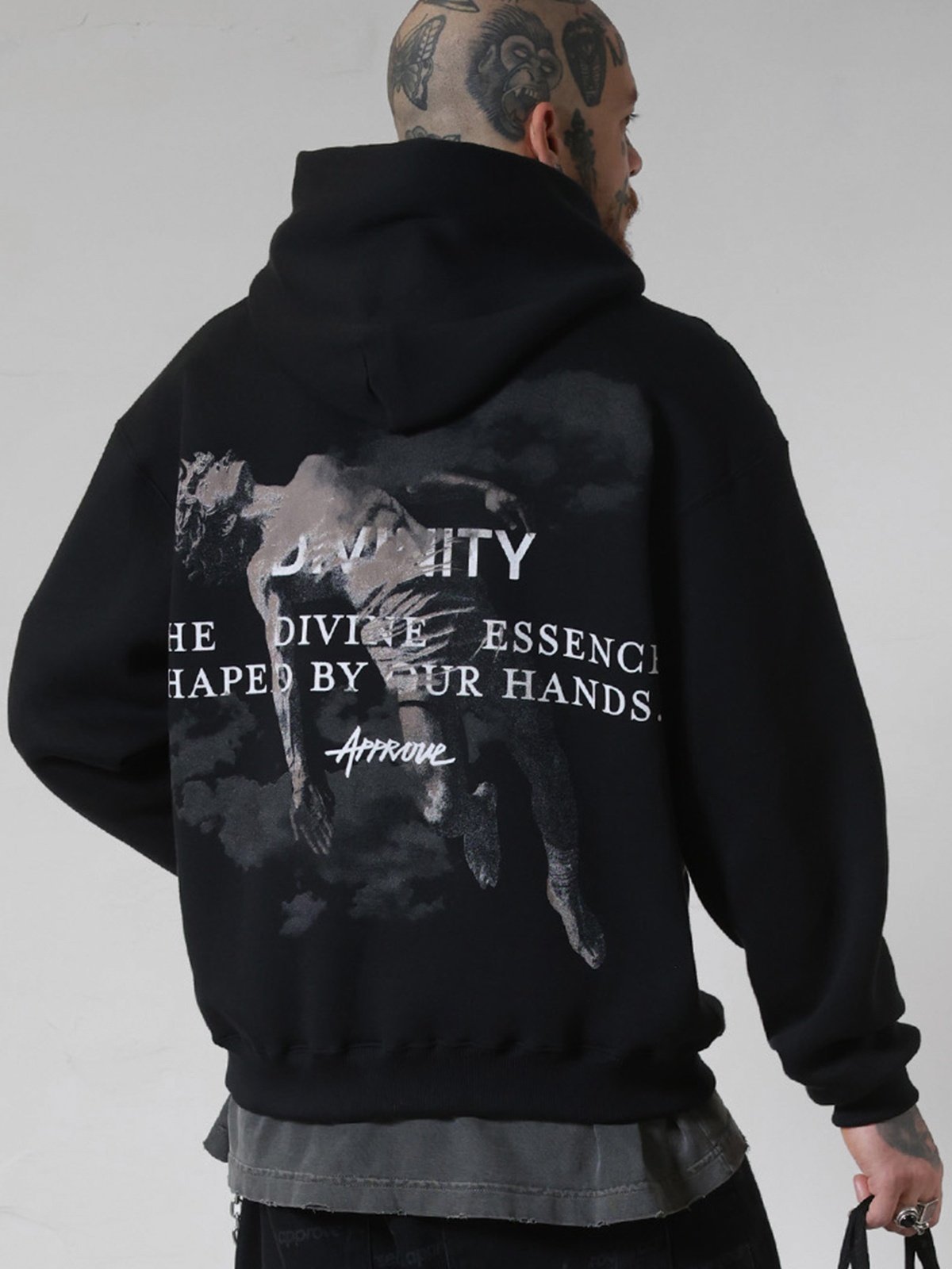 MOLETOM OVERSIZED APPROVE DIVINITY FALL - PRETO