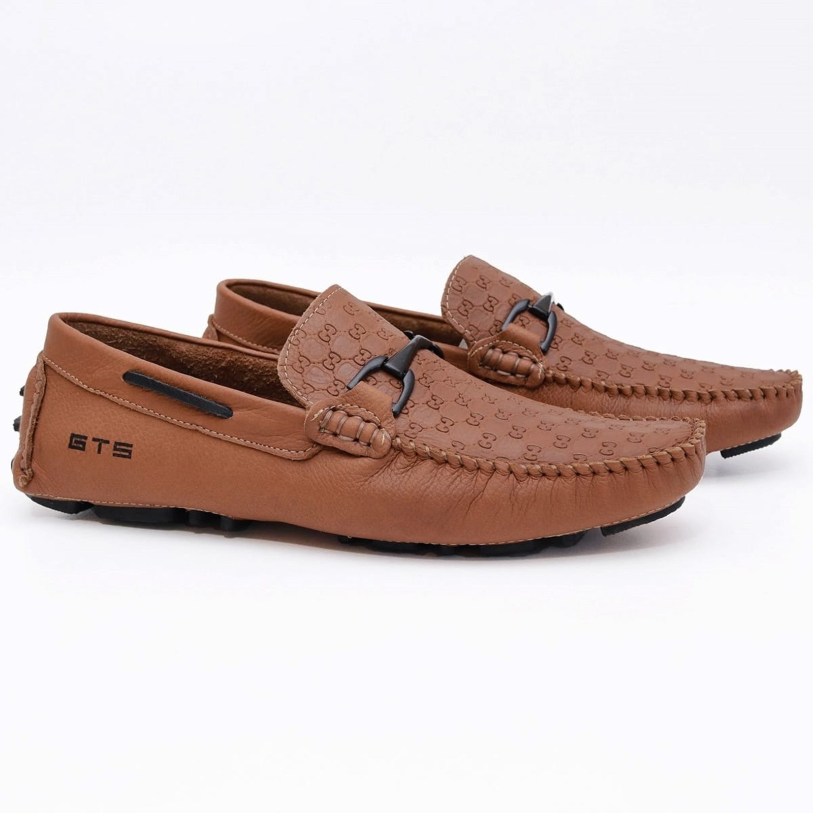 Mocassim Drive Couro Masculino Flexível Macio Solado Emborrachado Calce Fácil Artesanal Caramelo