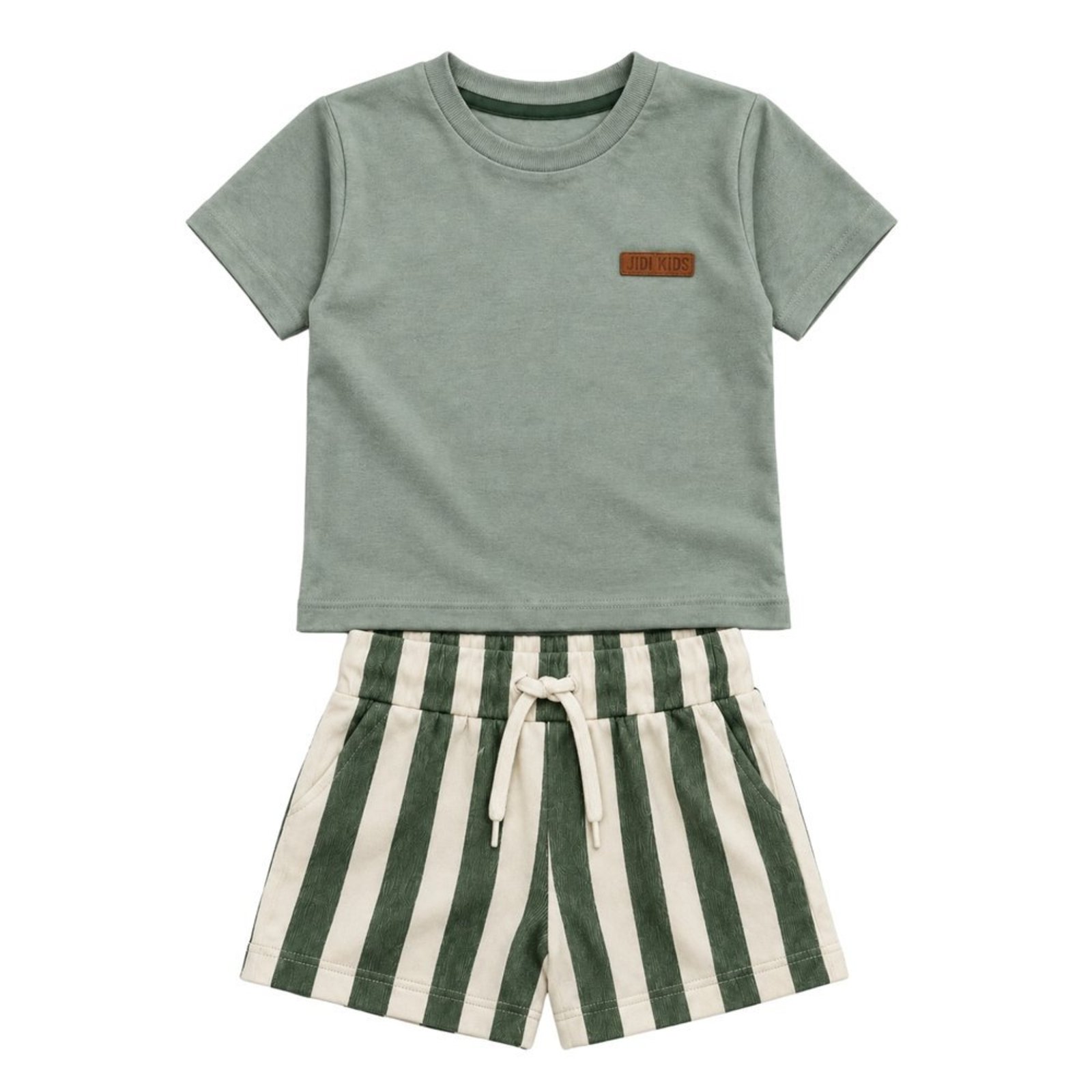 Infantil - Conjunto Menino Camiseta Meia Malha Penteada Bermuda Moletinho — foto 11
