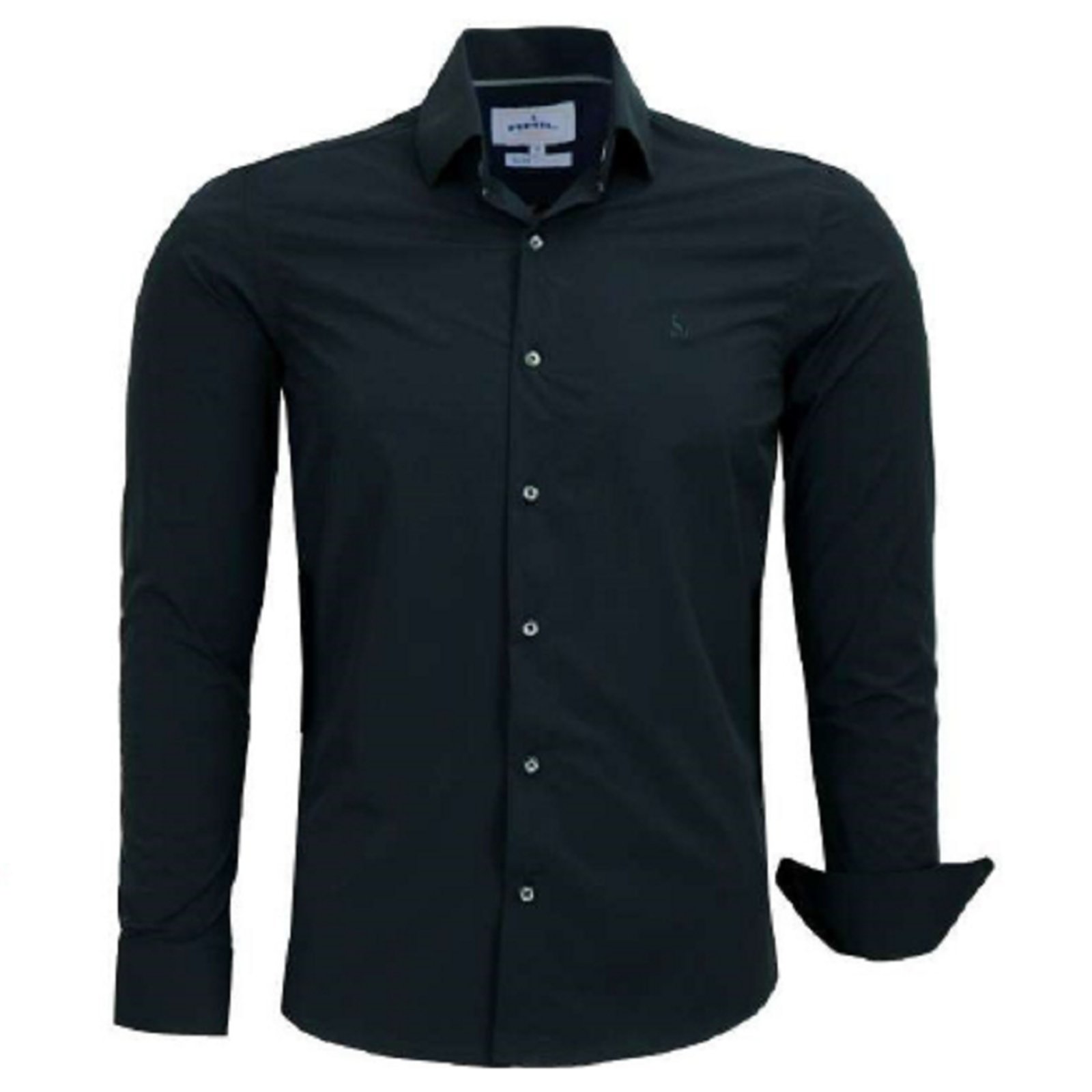 Camisa Social Ad Listada Algodão Manga Longa Original Amil Preto