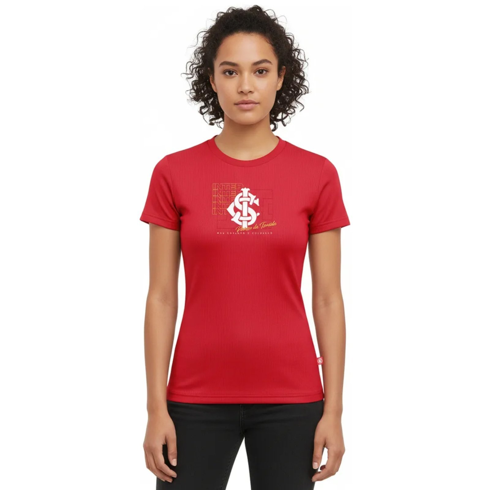 Camiseta Futebol Internacional Paixão da Torcida Feminina Vermelho