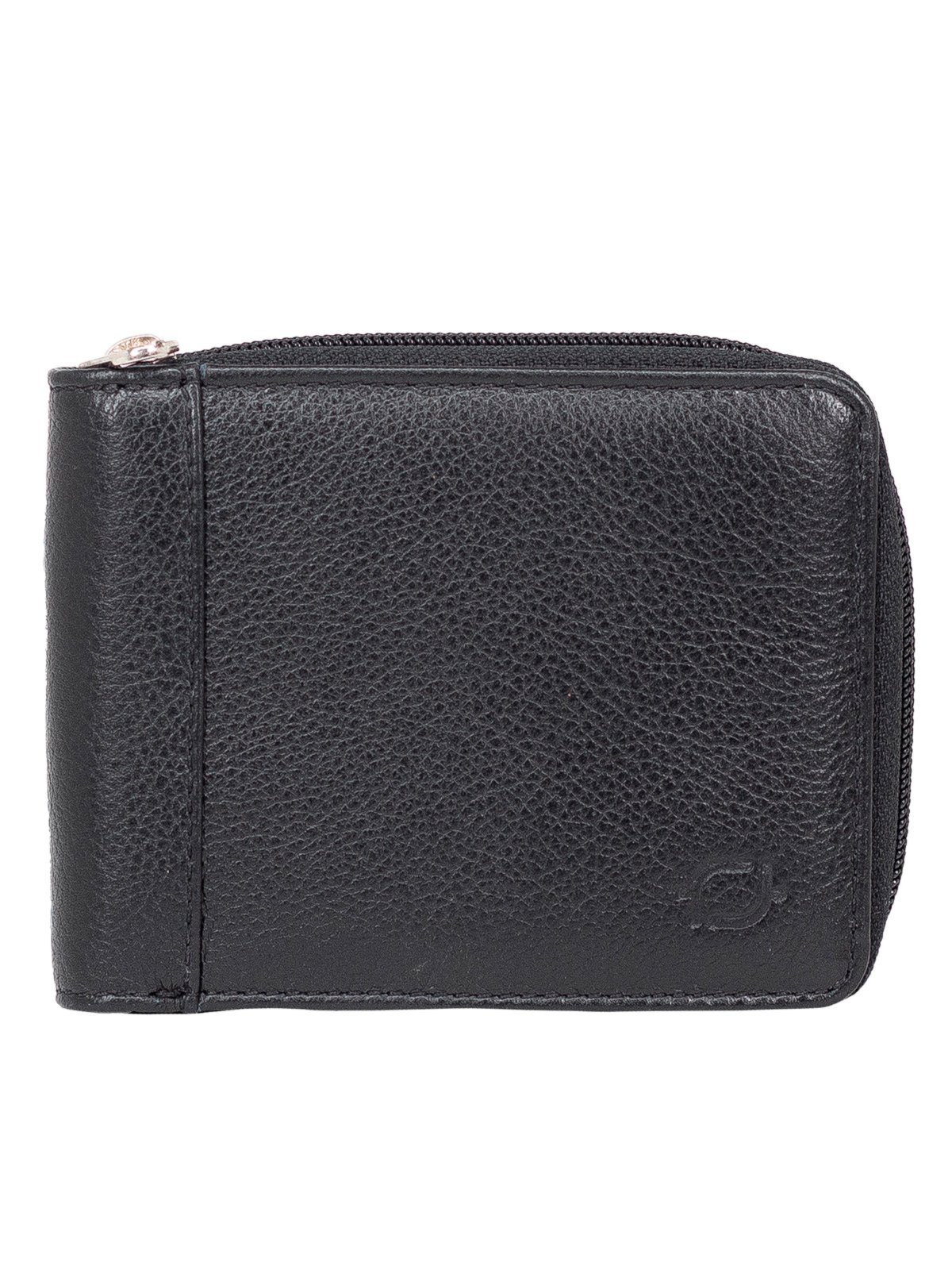 Vista 2 Carteira Masculina Fasolo Casual Couro Legítimo Com Zíper Porta Cartão preto Fasolo preto