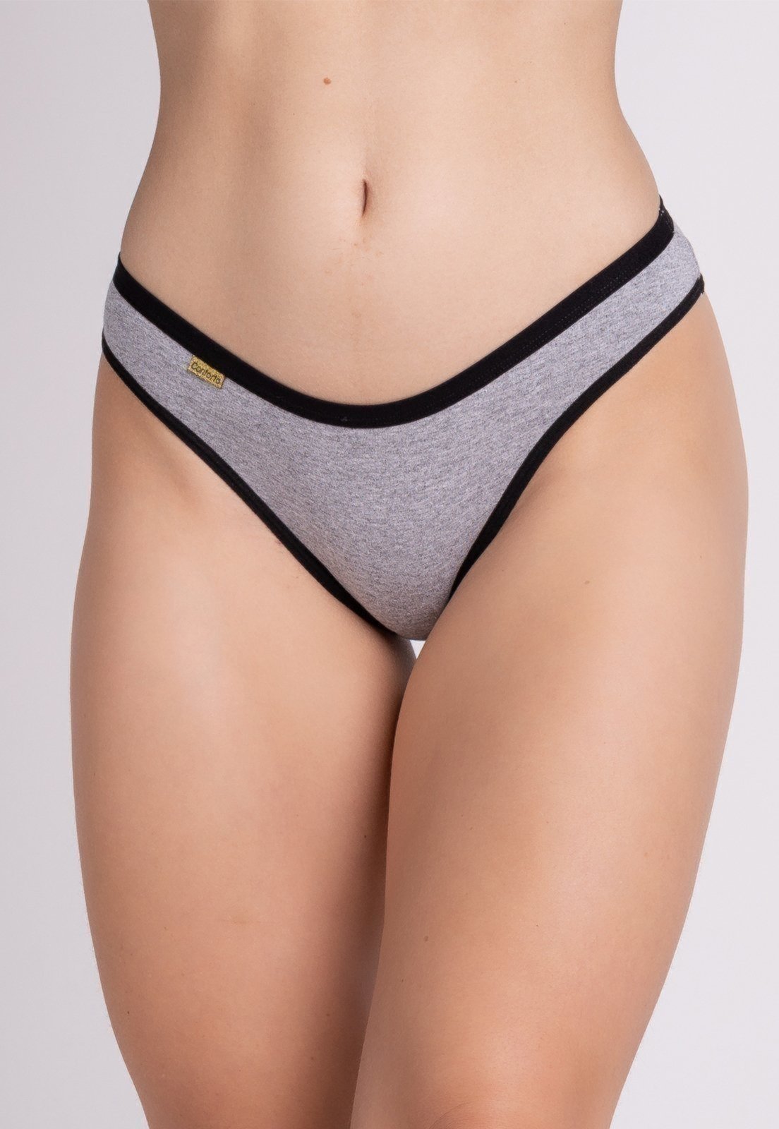 Kit 3 Tanga Mescla Lingerie Serra e Mar Modas Calcinha Algodão Conforto Multicolorido
