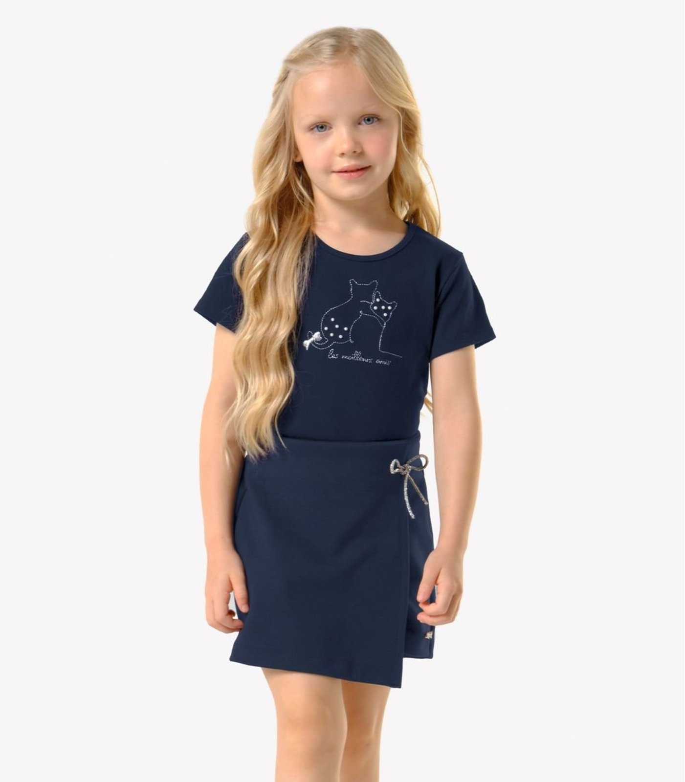 Infantil - Conjunto Blusa Com Shorts Saia Trick Nick Azul