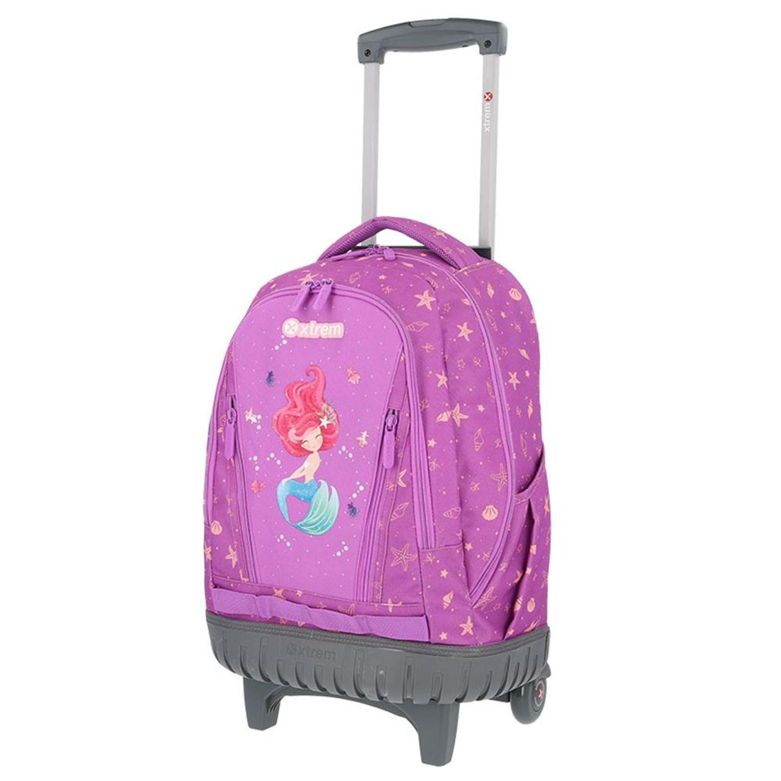 Vista 3 Infantil - Mochila Xtrem Com Rodinhas Escolar Trolley Cross 398 Sereia incolor Xtrem incolor