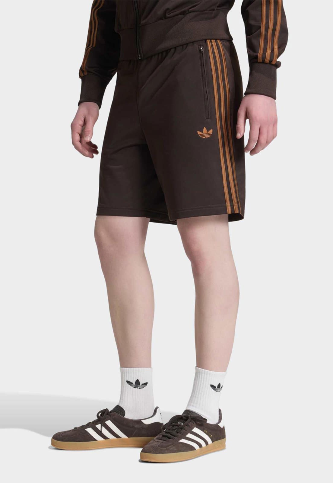 Shorts Masculino adidas Originals Adicolor Zíper Marrom