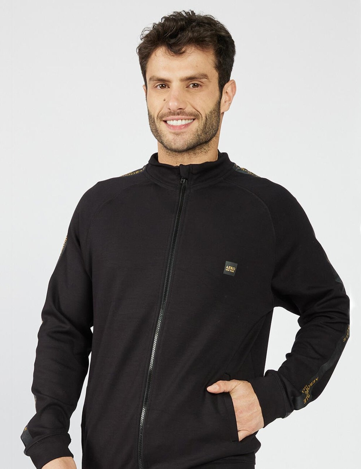 Blusa Moletom Masculino Aberto Platinum Aéropostale 87120720 Preto