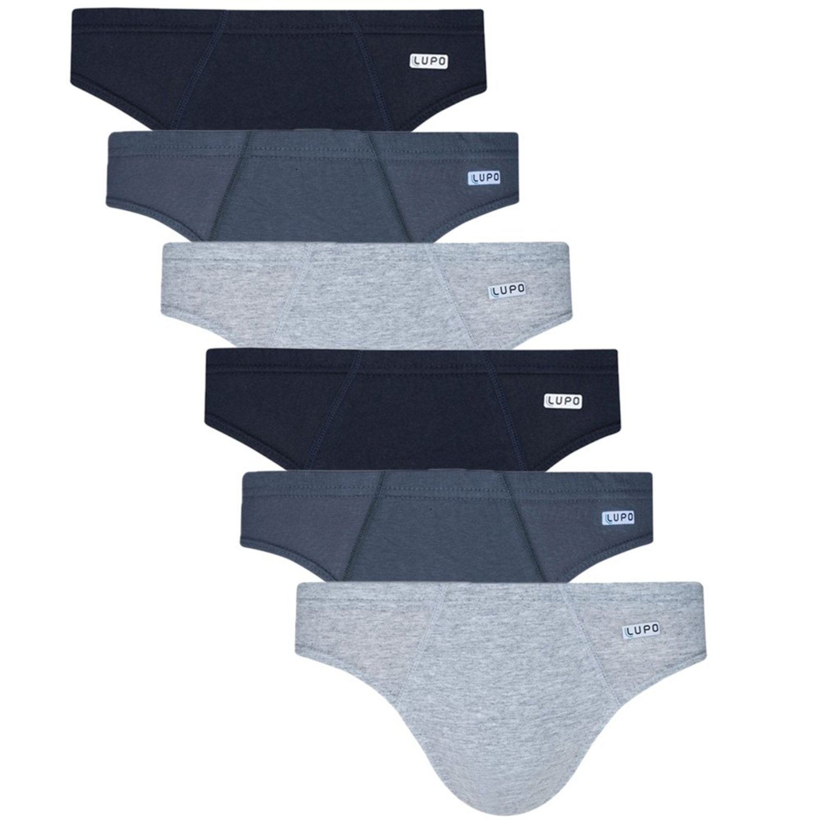 Kit C/6 Cueca Slip Lupo Masculina De Algodão 00515 0901