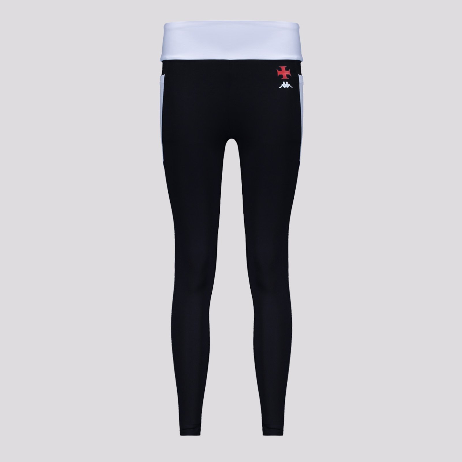 Calça Legging Kappa Vasco Supp Color Feminino Preto e Branco
