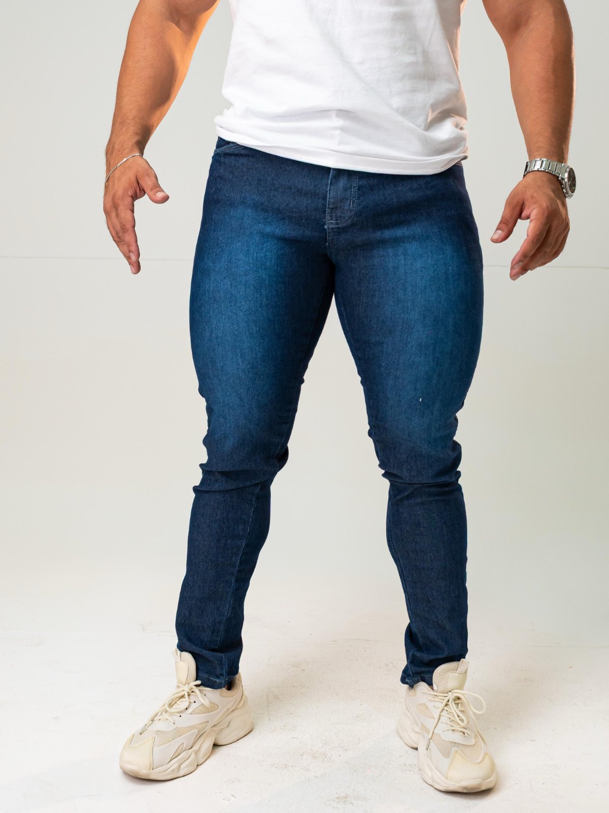 Calça Jeans Skinny Masculina Yellow Jeans Basica e Confortavel Azul Escuro