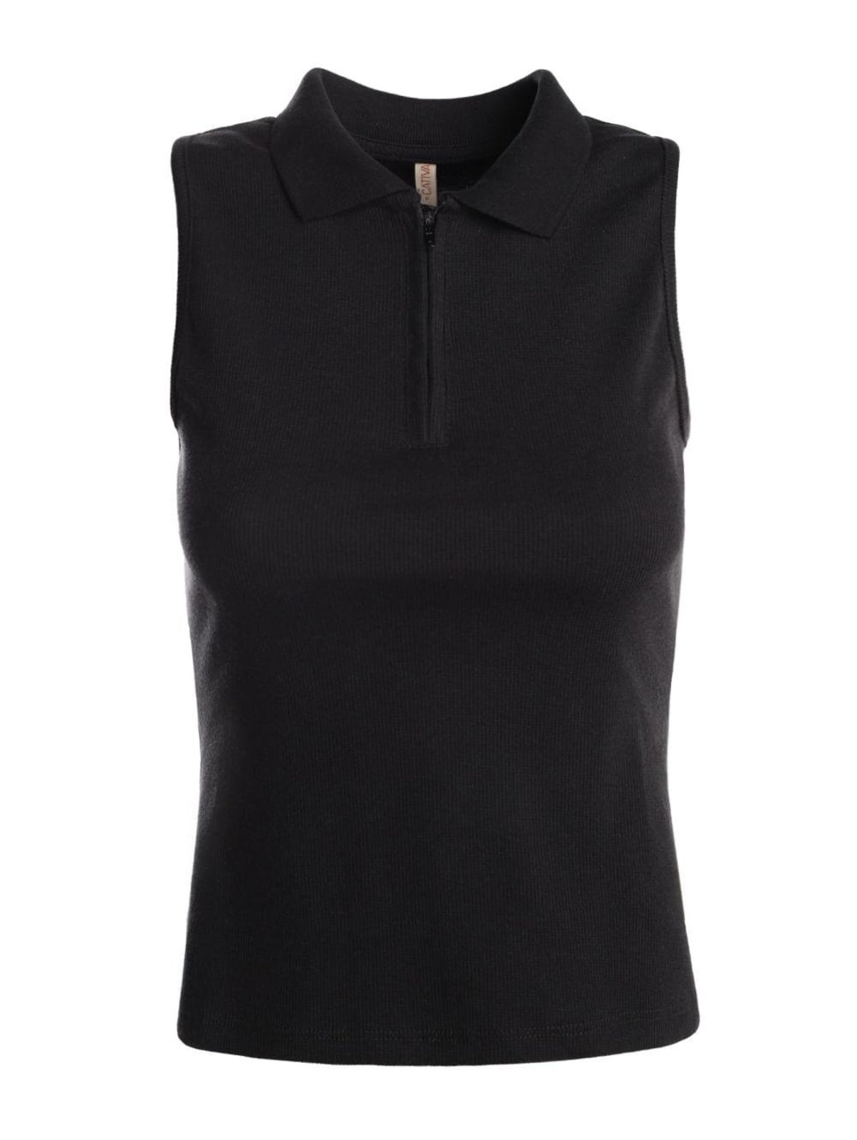 Polo Regata Com Zíper Cativa Feminina PRETO