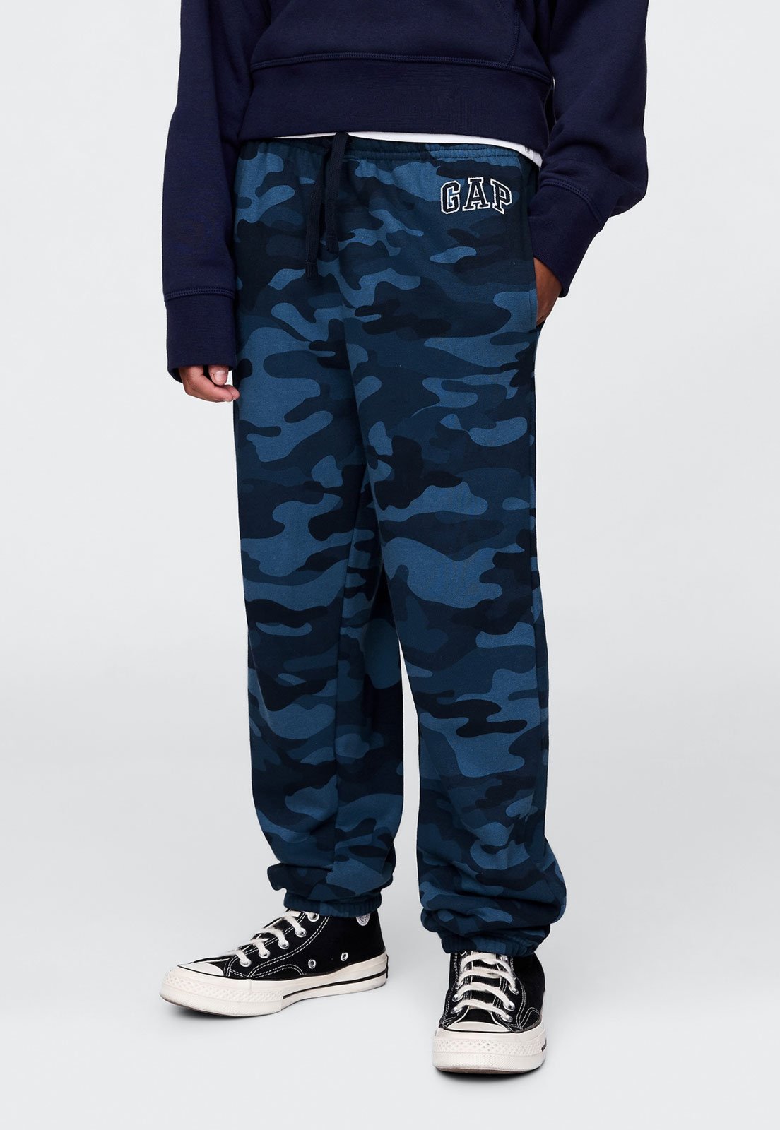 Infantil - Calça GAP Camuflada Militar Azul Marinho